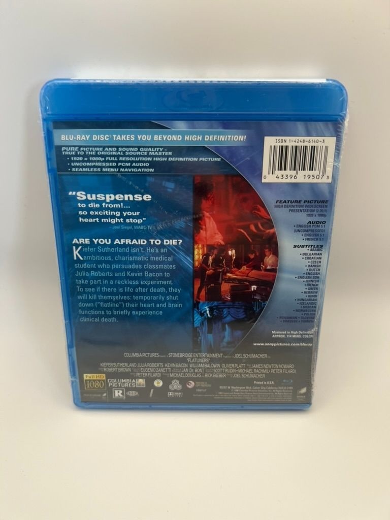 Flatliners Blu-ray (1990) Julia Roberts Kevin Bacon Kiefer Sutherland New Sealed