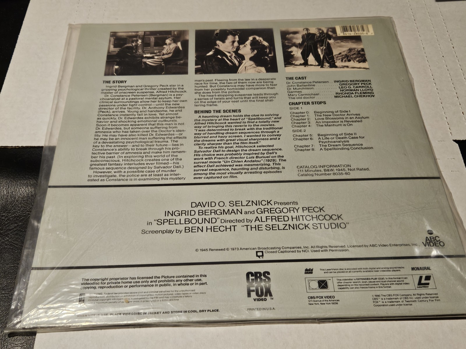 Spellbound (Laserdisc) Ingrid Bergman, Gregory Peck Alfred Hitchcock
