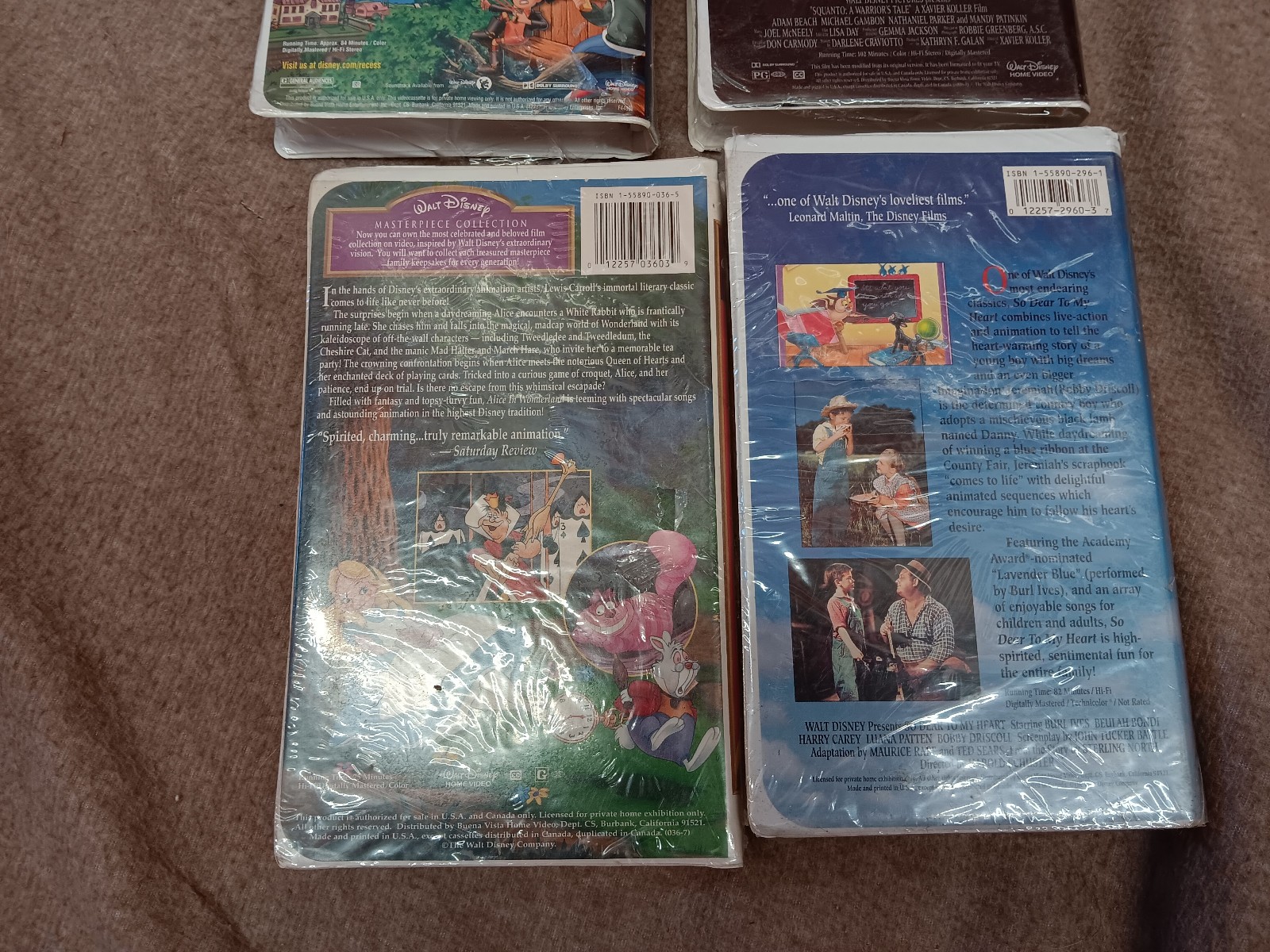 VTG Alice in wonderland recess school’s out, etc, etc 4 VHS new tapes
