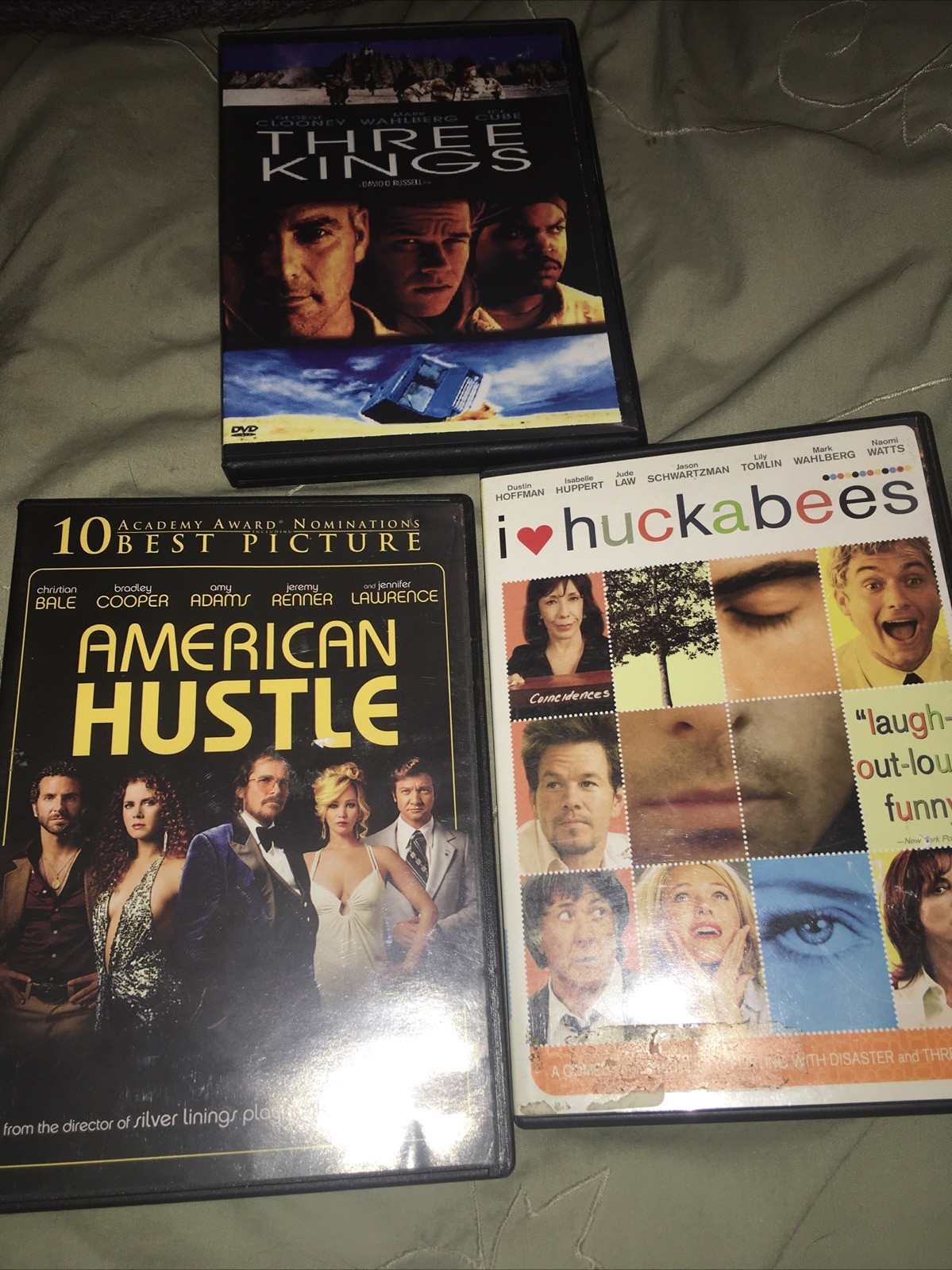 DAVID O. RUSSELL 3 DVD MOVIE LOT American Hustle+ i Heart Huckabees +three Kings