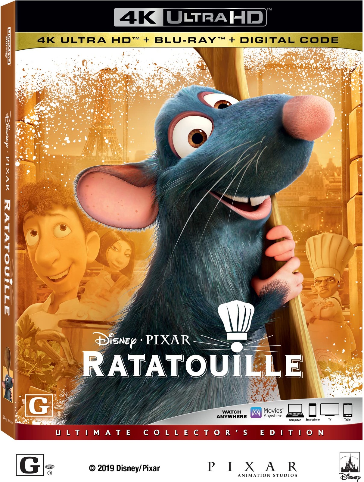 RATATOUILLE (4K UHD Blu-ray) Patton Oswalt Ian Holm Lou Romano Brian Dennehy