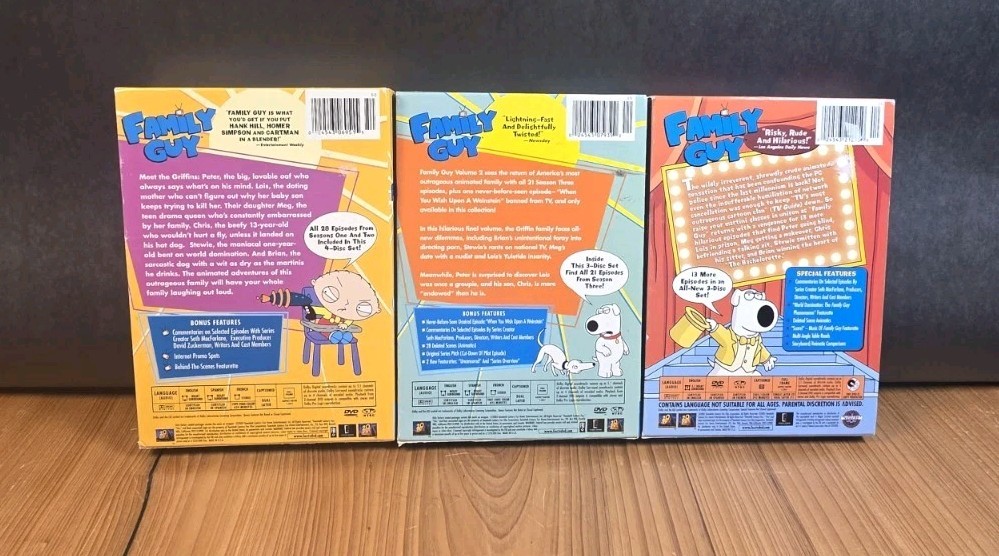 Family Guy DVD Lot Vol 1 2 3 Seasons 1-3 Complete Set 10 Discs Tested