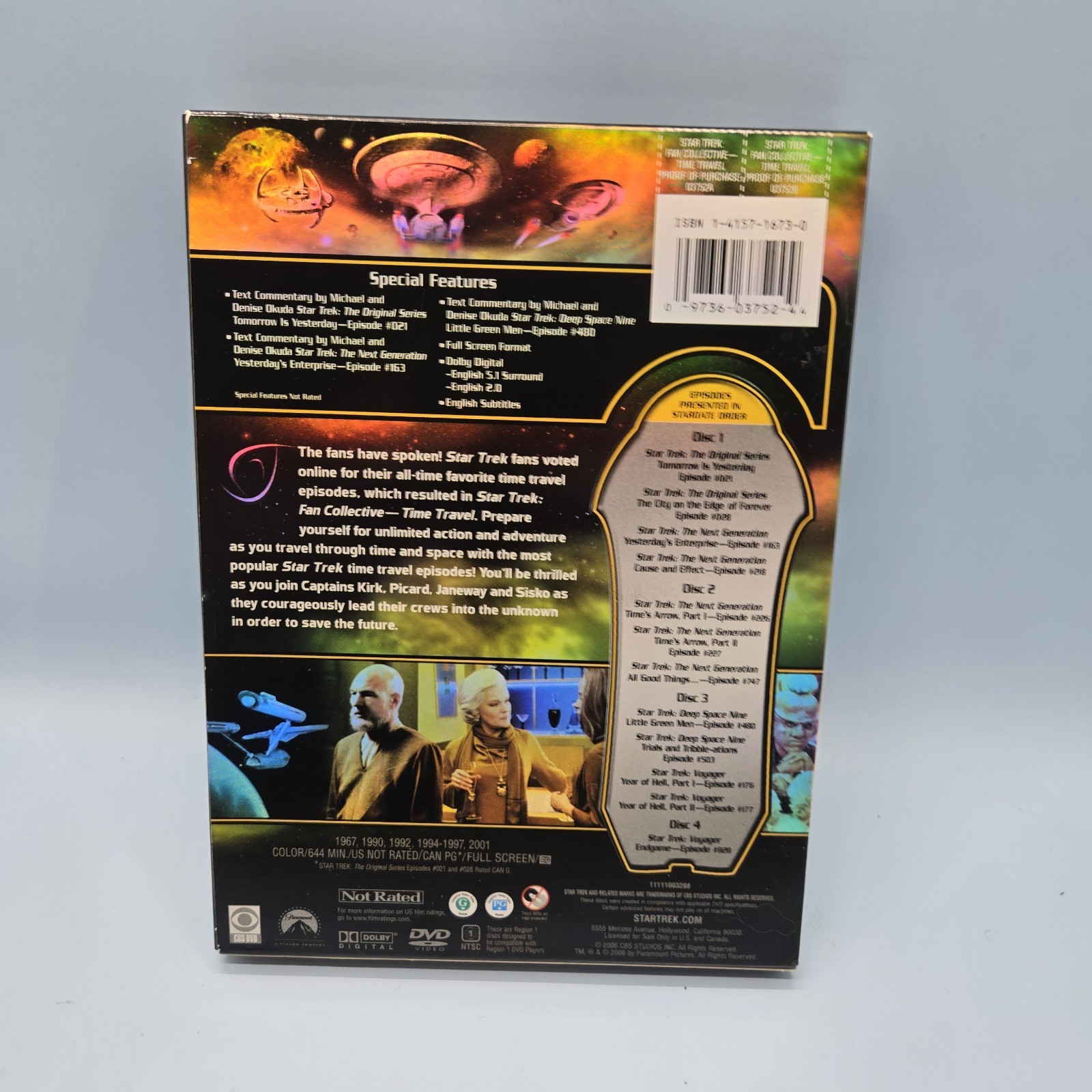 STAR TREK TIME TRAVEL • Fan Collective 4 Disc DVD Set Voyager Next Generation VG