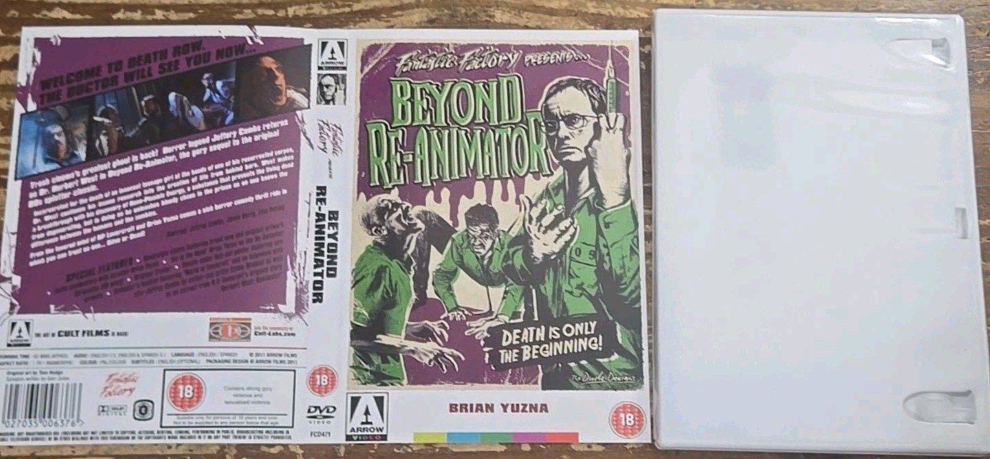 BEYOND RE-ANIMATOR Brian Yuzna Jeffrey Combs ARROW VIDEO IMPORT PAL DVD VERYGOOD