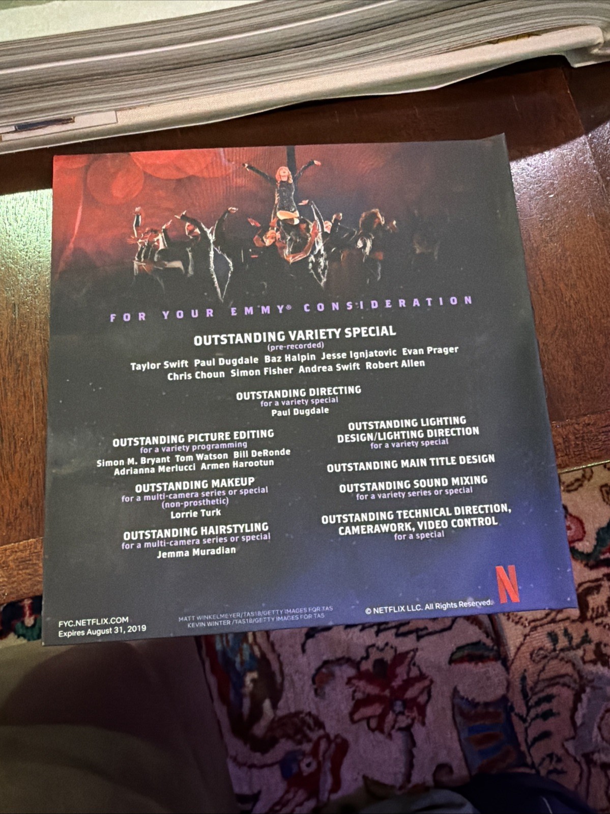 Taylor Swift Reputation Stadium Concert Tour FYC DVD 2019 Netflix VERY RARE