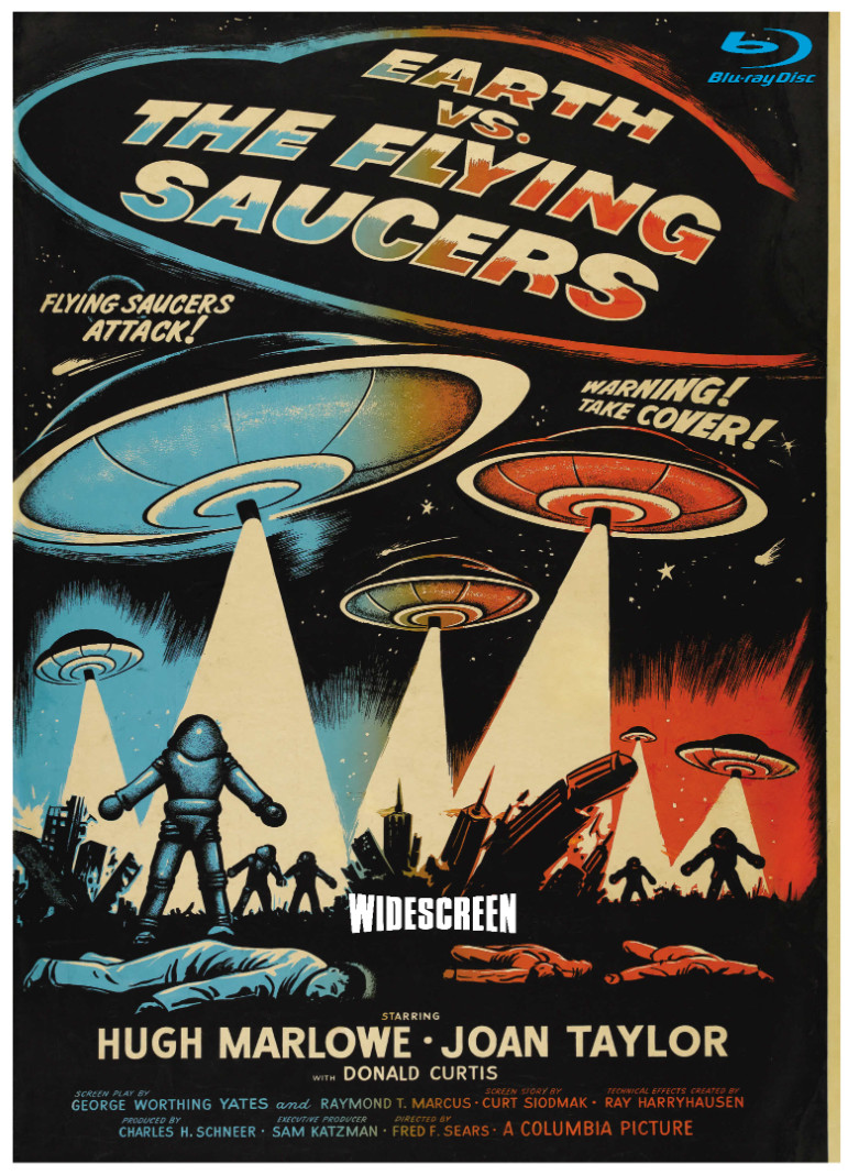Earth Vs Flying Saucers 1956 Blu-Ray RESTORED Widescreen Sci-Fi Hugh Marlowe