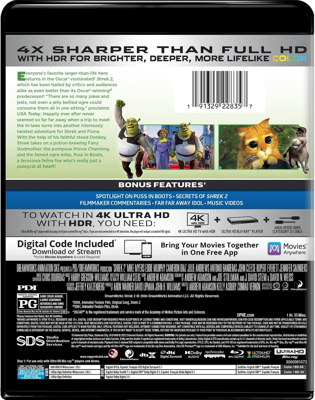 Shrek 2 4K UHD Blu-ray Mike Myers NEW