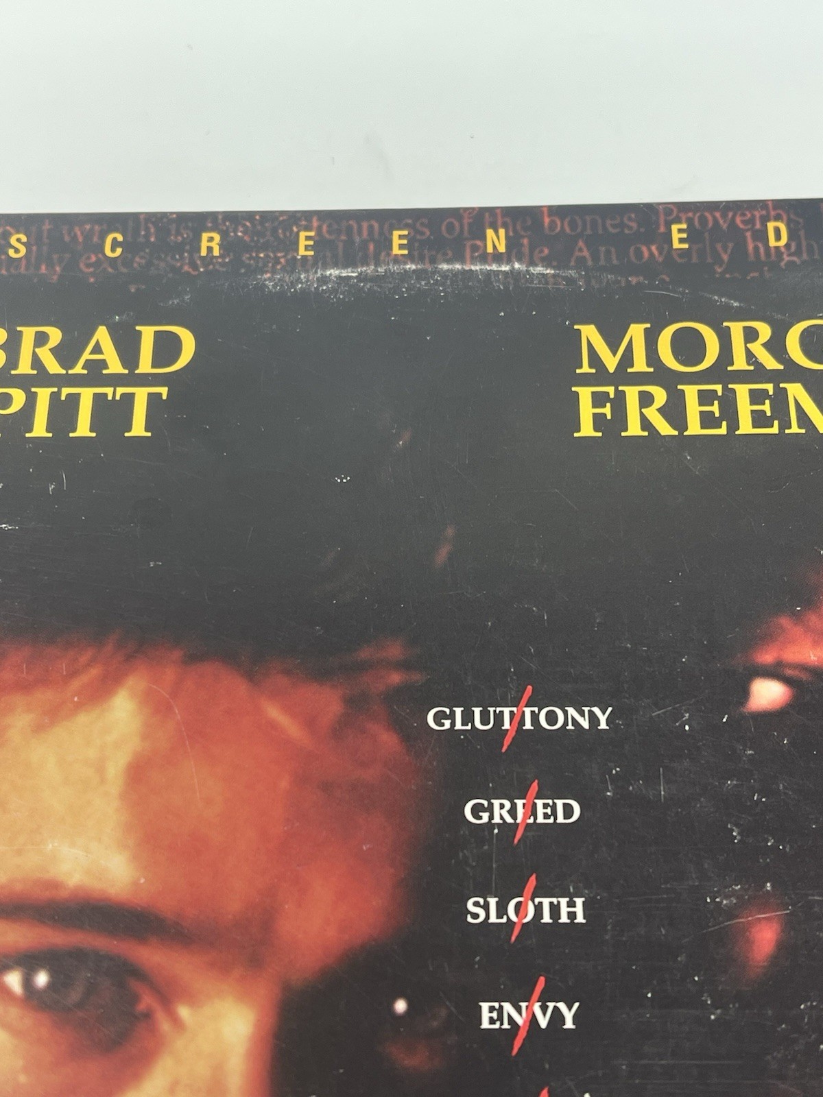 Seven 1995 LASERDISC LD Morgan Freeman Brad Pitt Kevin Spacey