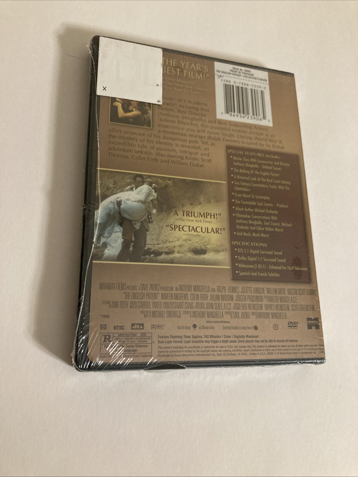 The English Patient DVD 2-Disc Set Widescreen Ralph Fiennes 1996 Movie (NEW)