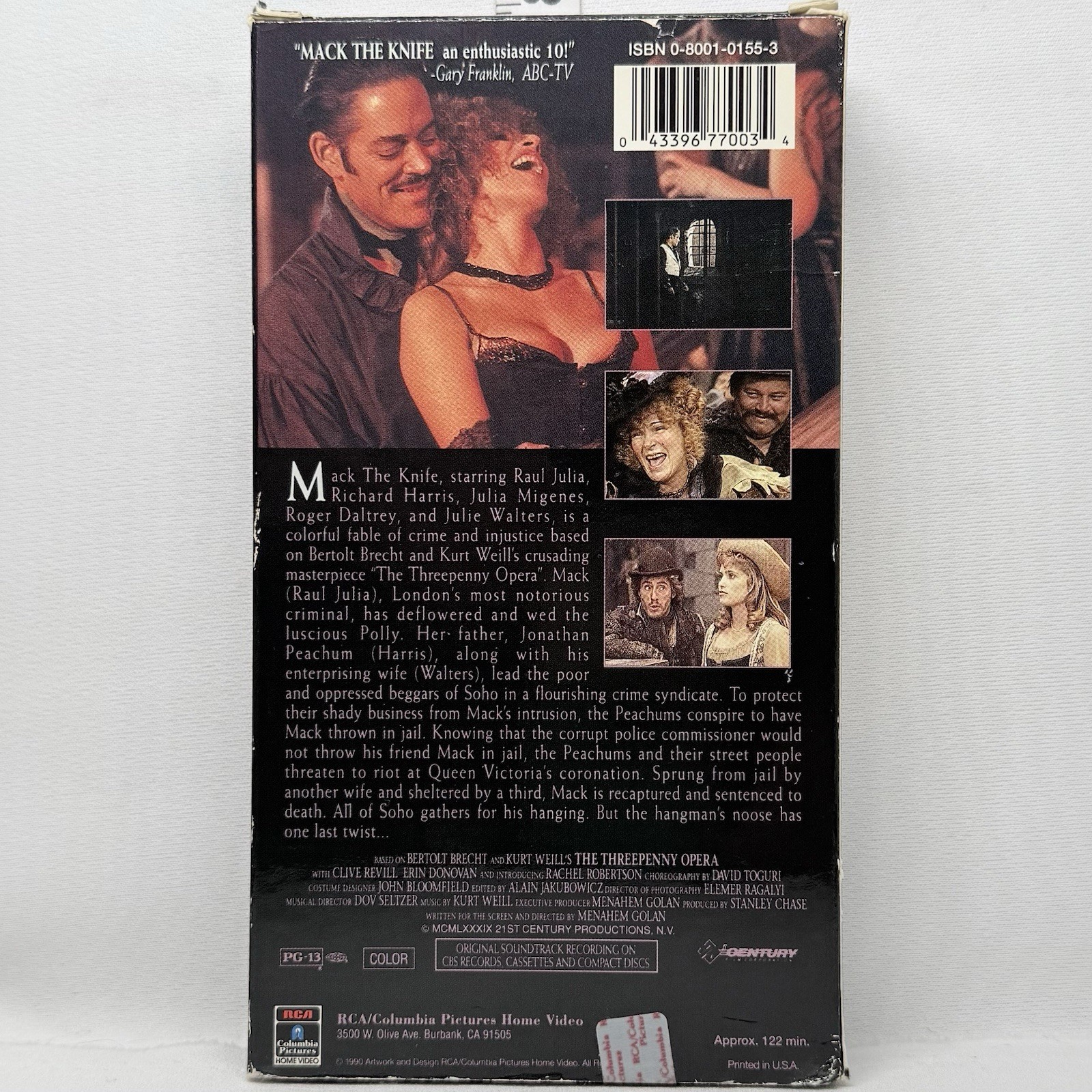 Mack The Knife (VHS, 1989) Raul Julia, Richard Harris, Julia Migenes – VGC & HTF