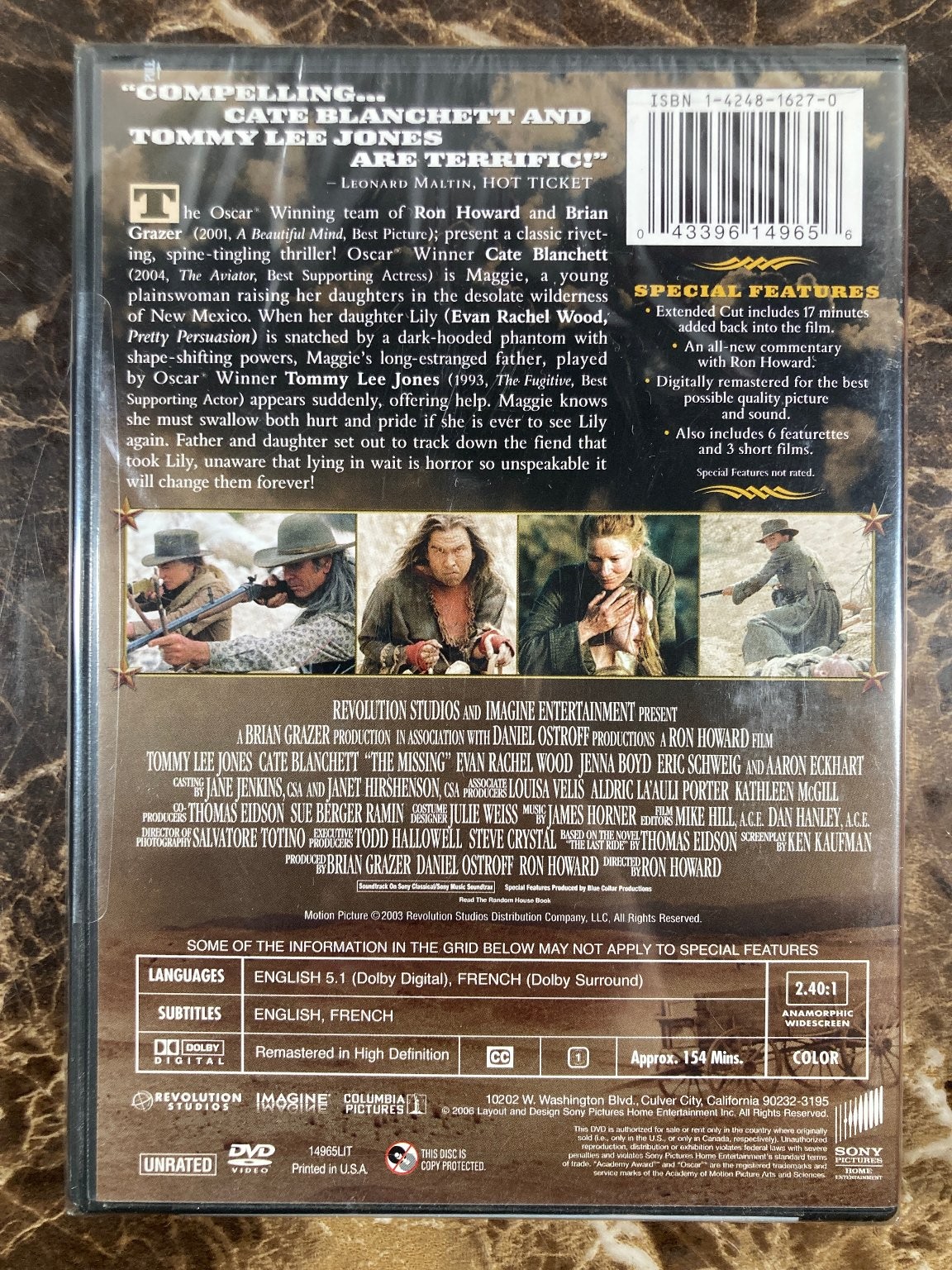 The Missing DVD 2003 NEW Extended Cut Tommy Lee Jones Cate Blanchett Ron Howard