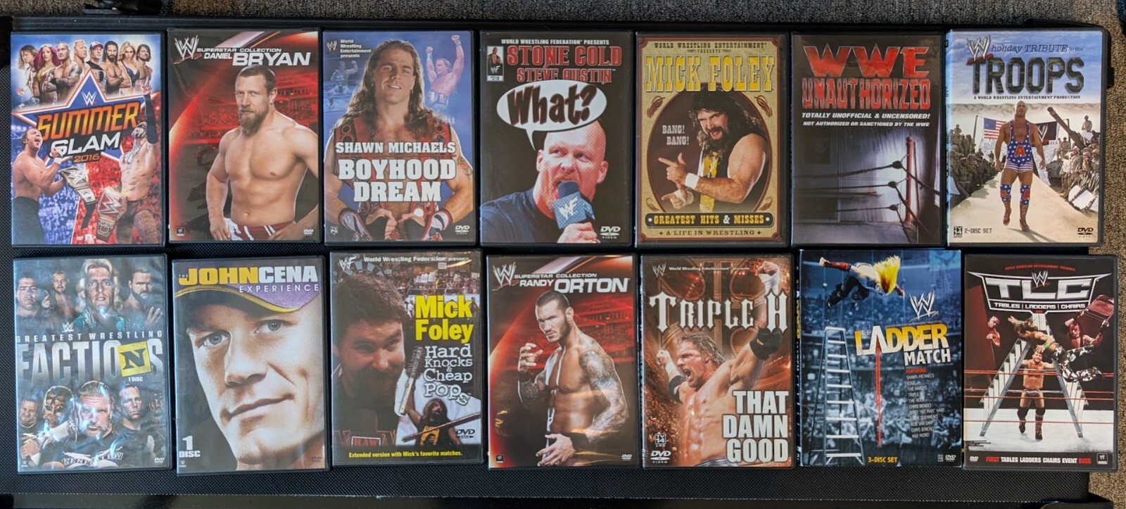 Wrestling DVD Lot 14 Cases WWE Shawn Michaels Triple H Summer Slam