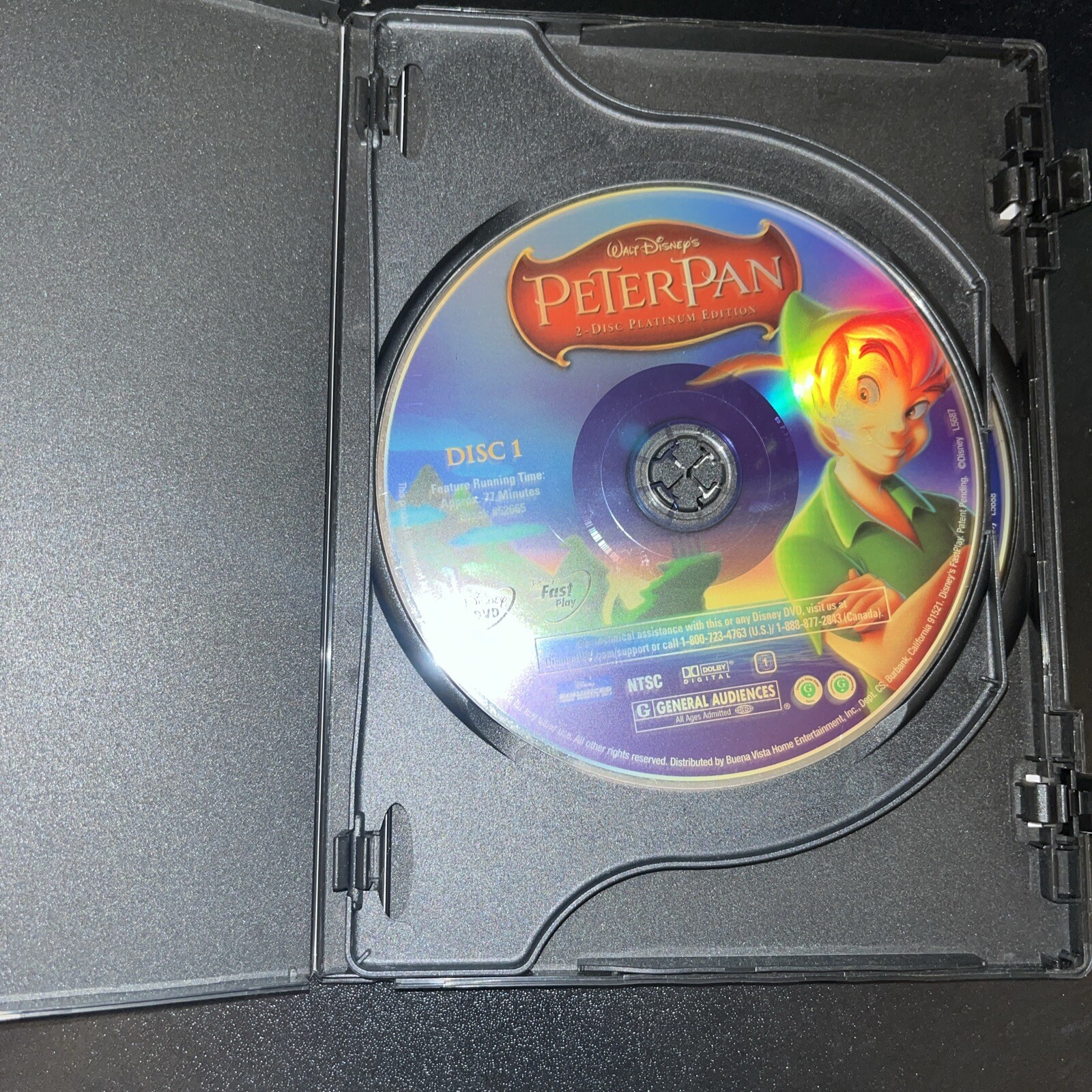 Peter Pan (Two-Disc Platinum Edition) – DVD By Bobby Driscoll – VERY GOOD