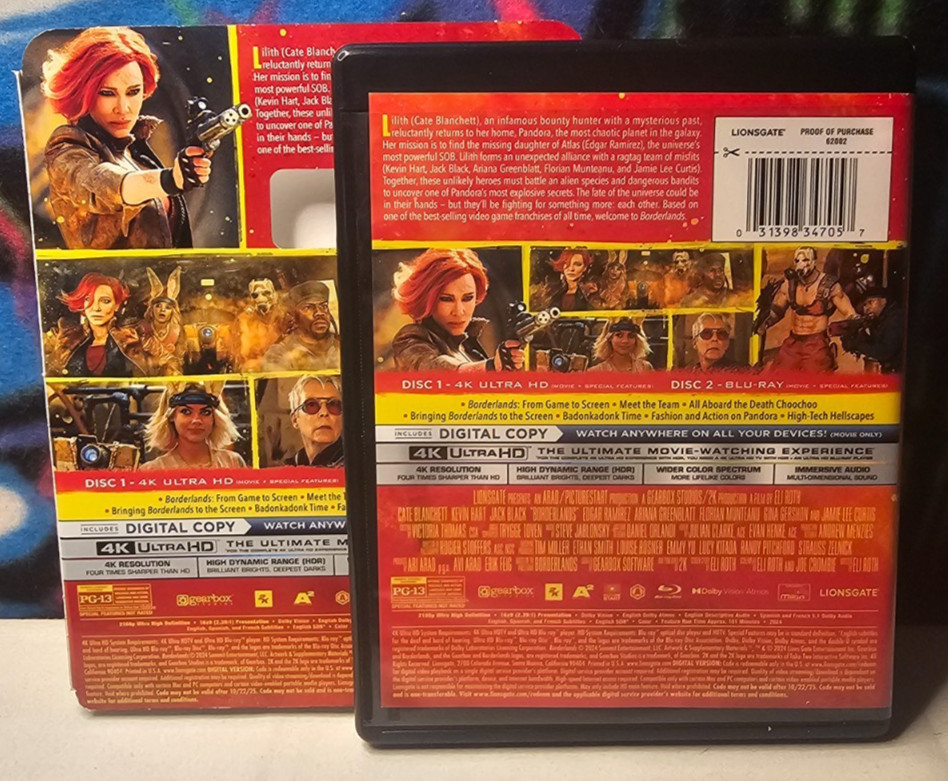 Borderlands (4K Ultra HD/Blu-ray/Dig, 2024) W/Slipcover Cate Blanchett