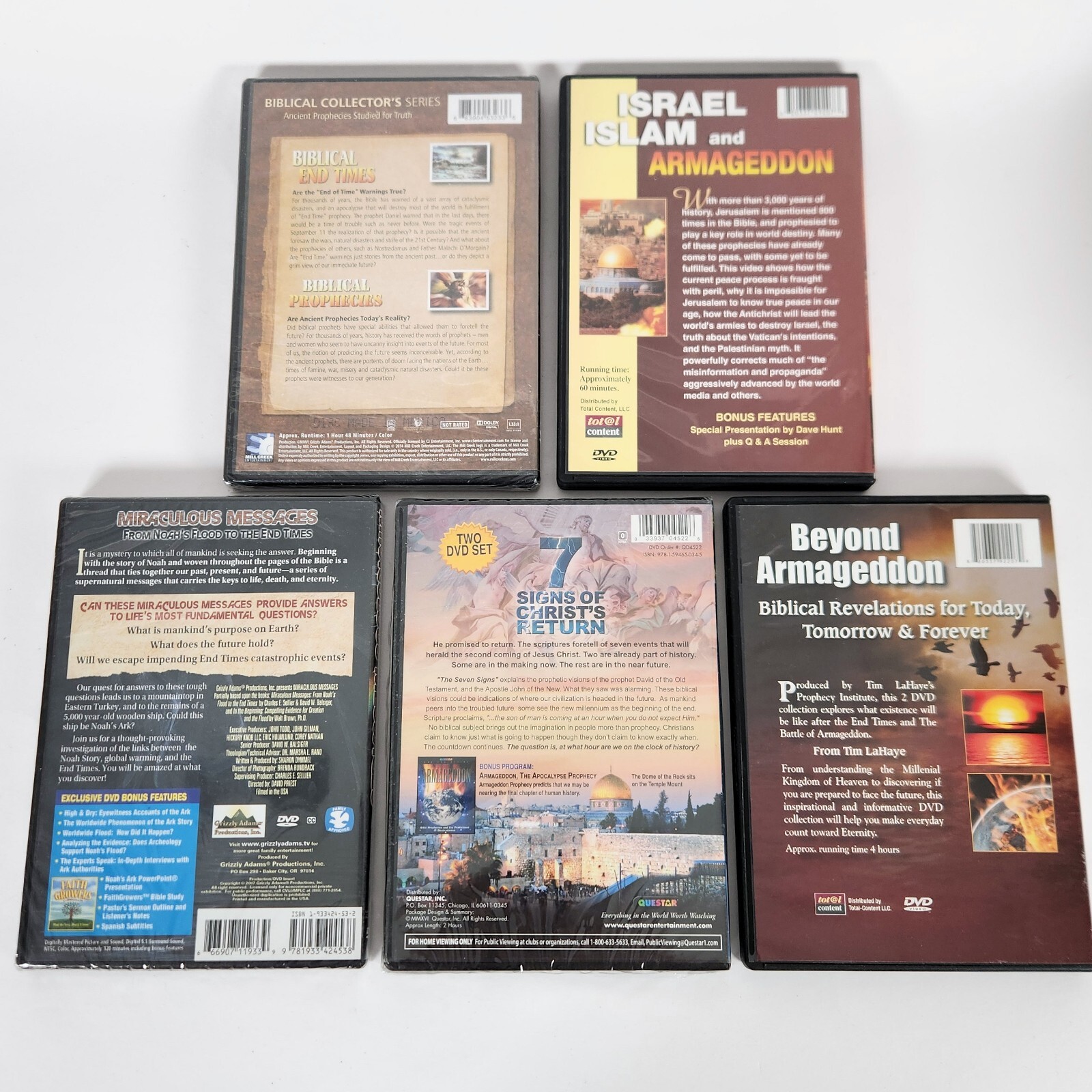 5 DVD Lot Set Bible End Times Prophecy Israel Armageddon Christ’s Return Beyond