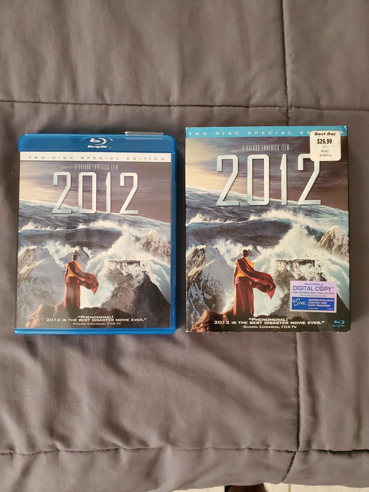 2012 (Blu-ray Disc, 2010, 2-Disc Set, Includes Digital Copy) with Slip Cover