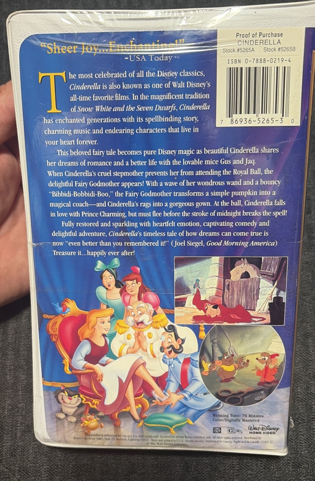 Disney CINDERELLA VHS Tape 1995 Masterpiece Collection Fully Restored New SEALED