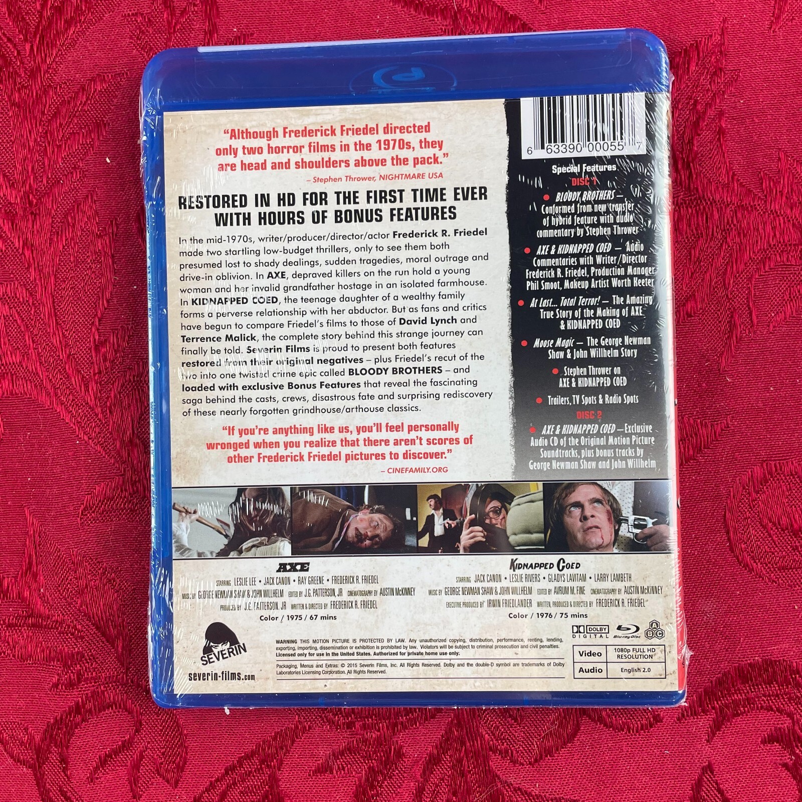 AXE / KIDNAPPED COED (2015) SEVERIN Films, Frederick R. Friedel, 2-Disc Blu-ray