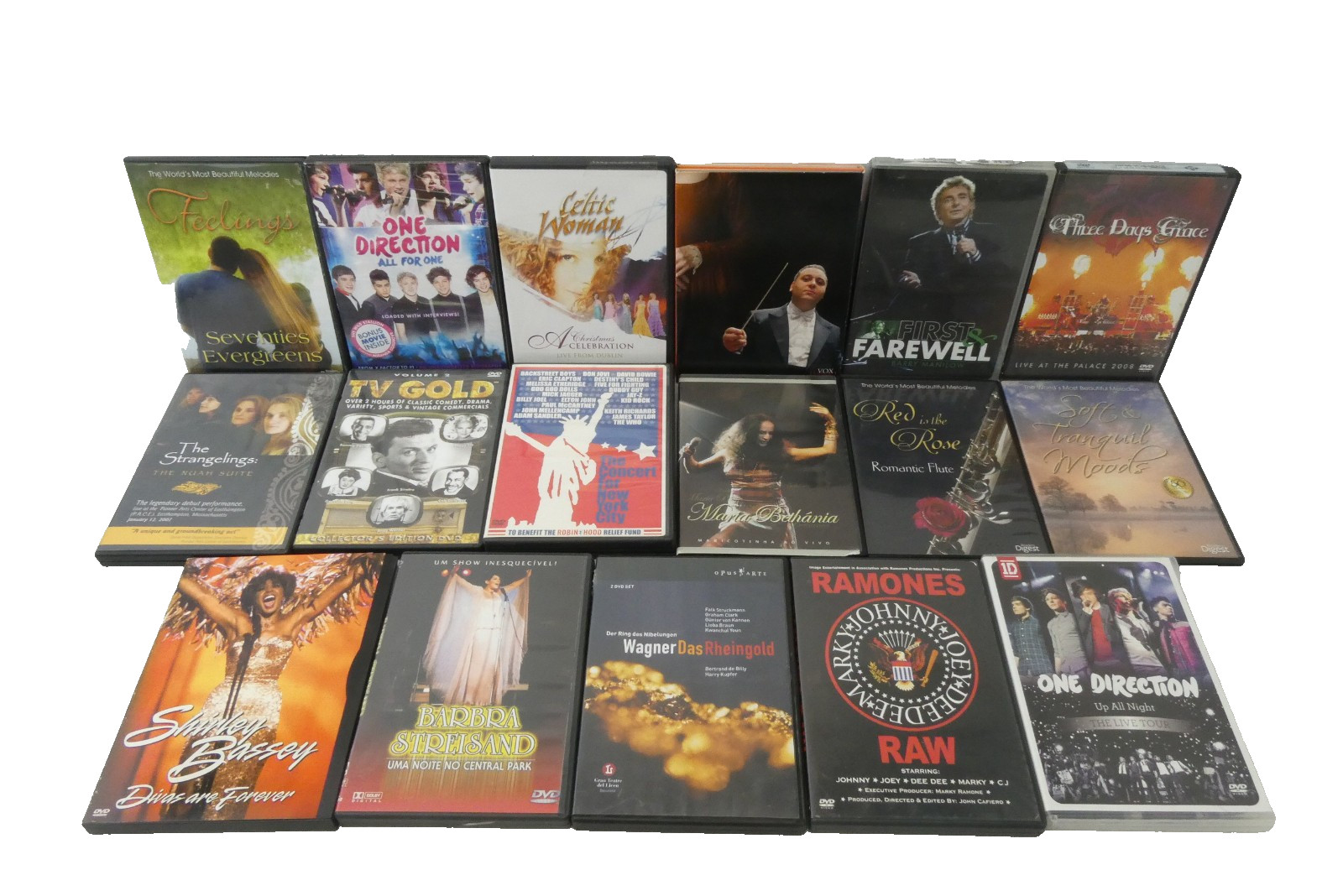 Lot 17 Music Concert DVDs One Direction Ramones Barbra Streisand Shirley Bassey