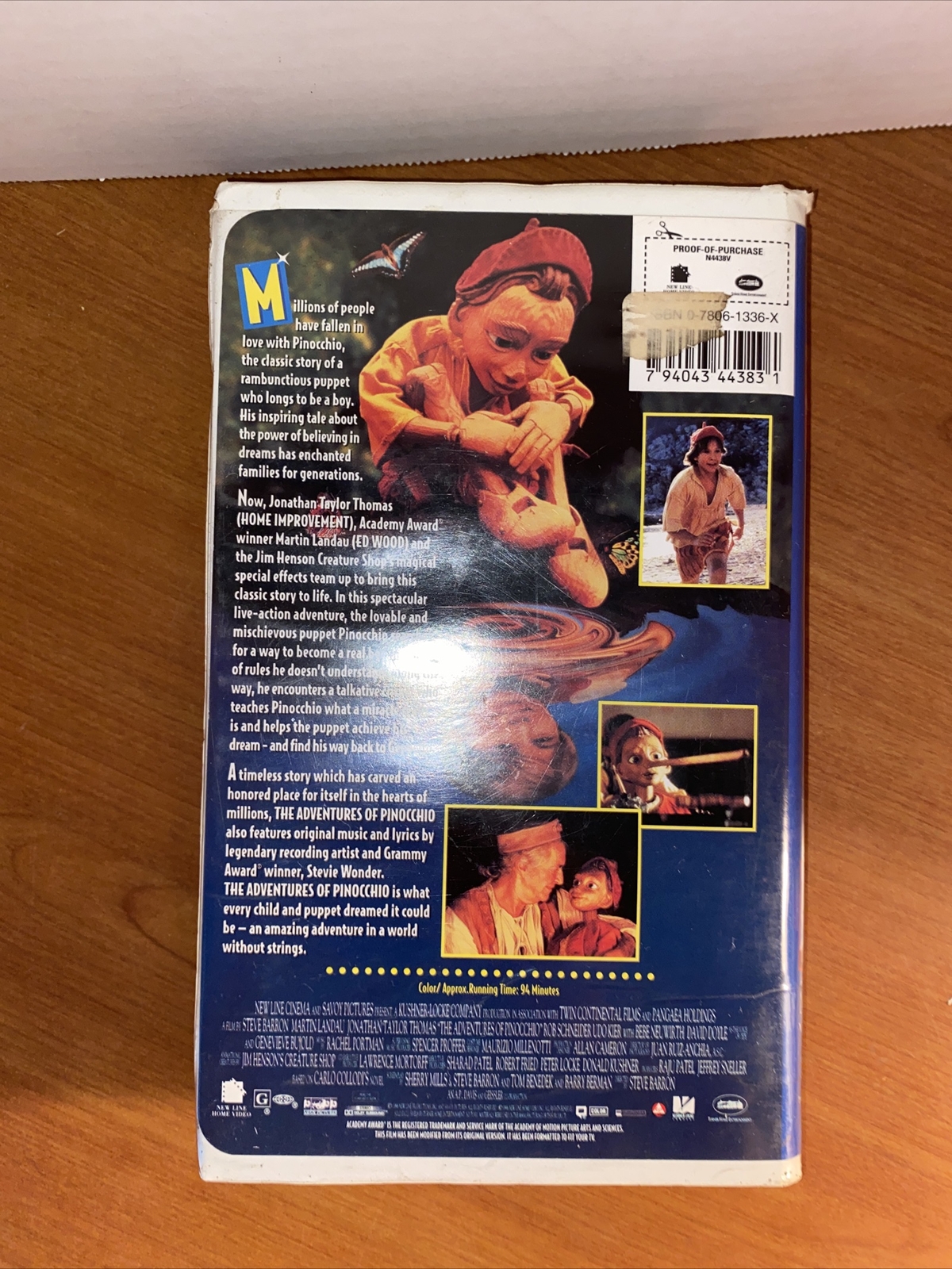 The Adventures of Pinocchio ~ VHS ~ 1996 ~ Clam Shell