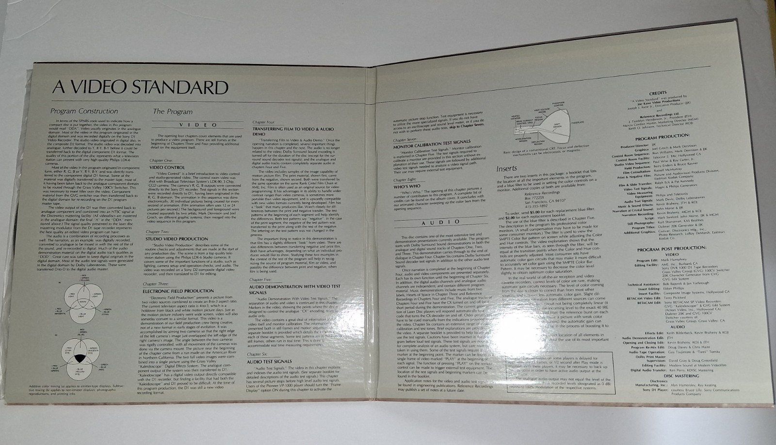 A VIDEO STANDARD Reference Recordings LaserDisc LD-101 Joe Kane CAV