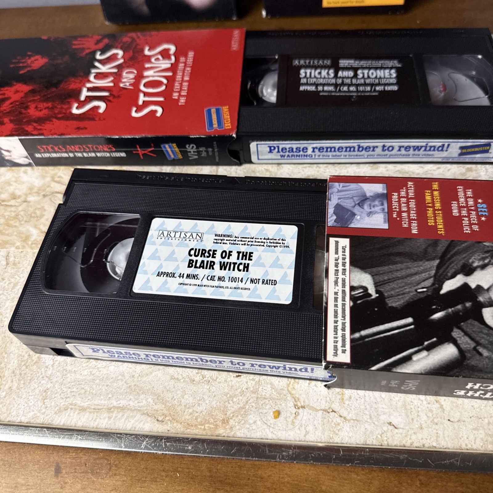 Blair Witch Project 1 & 2 Sticks & Stones Curse Of The Blair Witch Lot Of 4 VHS