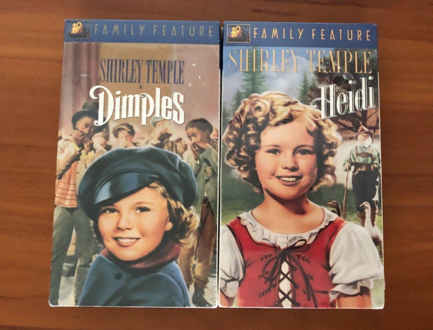 TWO (2) NEW SHIRLEY TEMPLE MOVIES VHS TAPES HEIDI DIMPLES FACTORY SEAL VINTAGE v