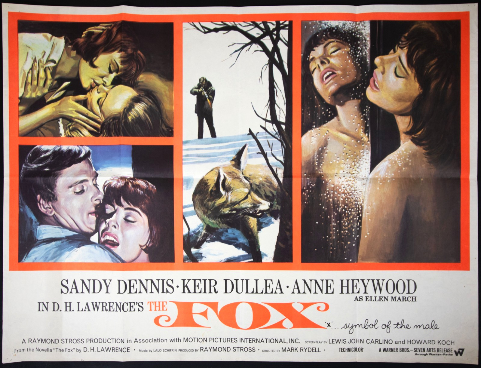 The Fox ORIGINAL Quad Film Poster Sandy Dennis Anne Heywood Mark Rydell 1967