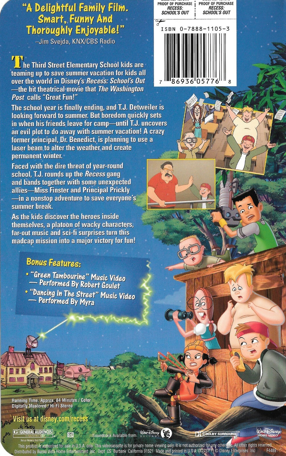 Walt Disney’s – Recess School’s Out – Clamshell Case VHS Tape