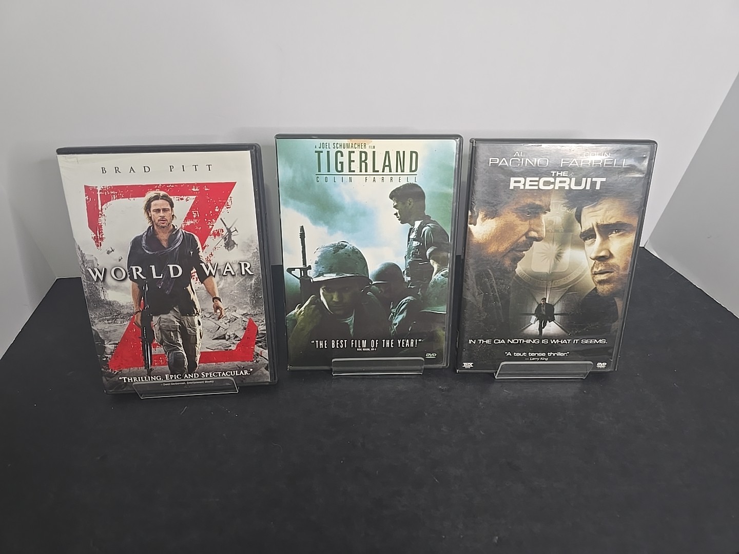 Military & Spy Thriller DVD Lot – World War Z, Tigerland, The Recruit – Farrell,