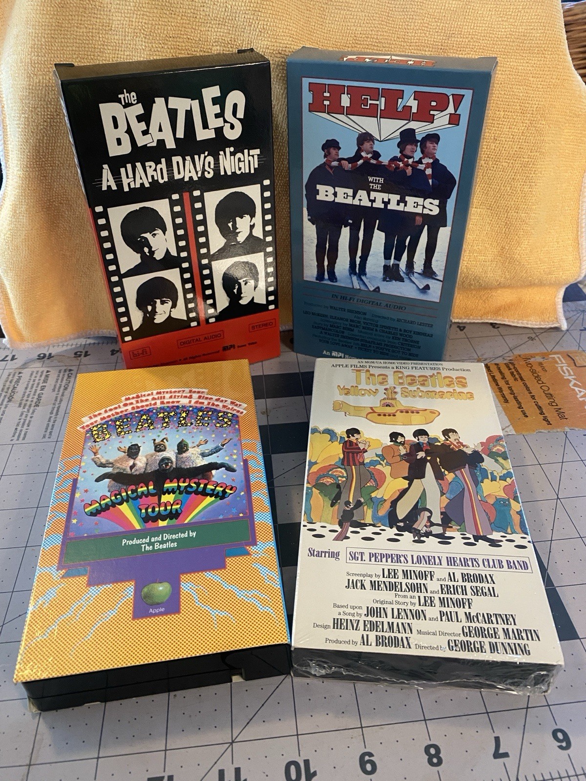 The Beatles 4-Movie Collection VHS w/ New and Sealed Yellow Submarine