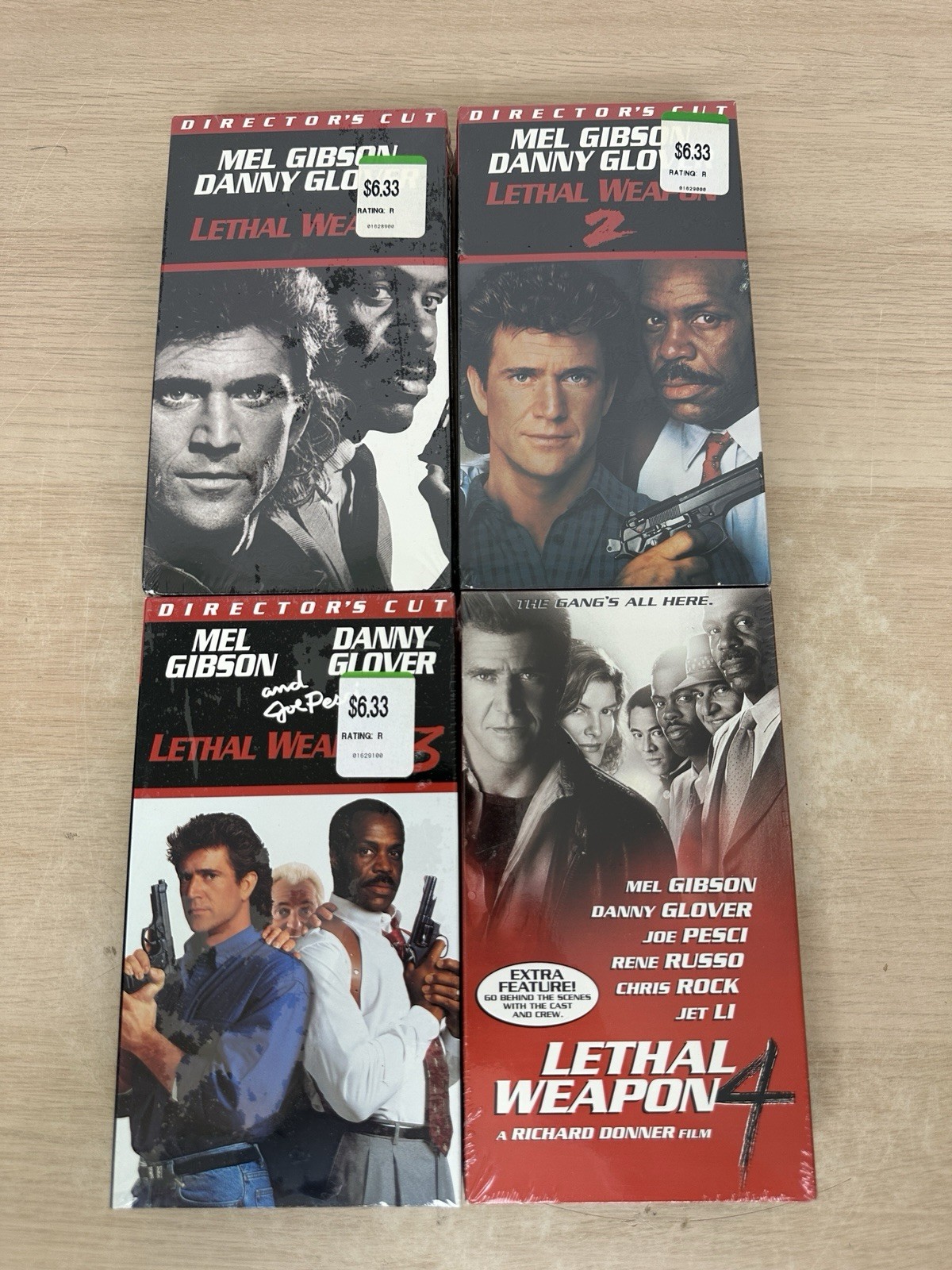 Lethal Weapon 1 2 3 4 Complete Film Series: SEALED Warner Video USA VHS Releases