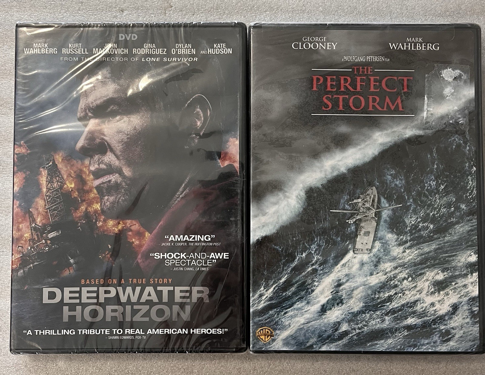 Deepwater Horizon + Perfect Storm DVD Lot NEW SEALED w Fraying