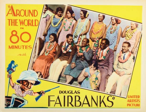 Around The World In 80 Minutes Lobby Card Douglas Fairbanks Movie Old Photo