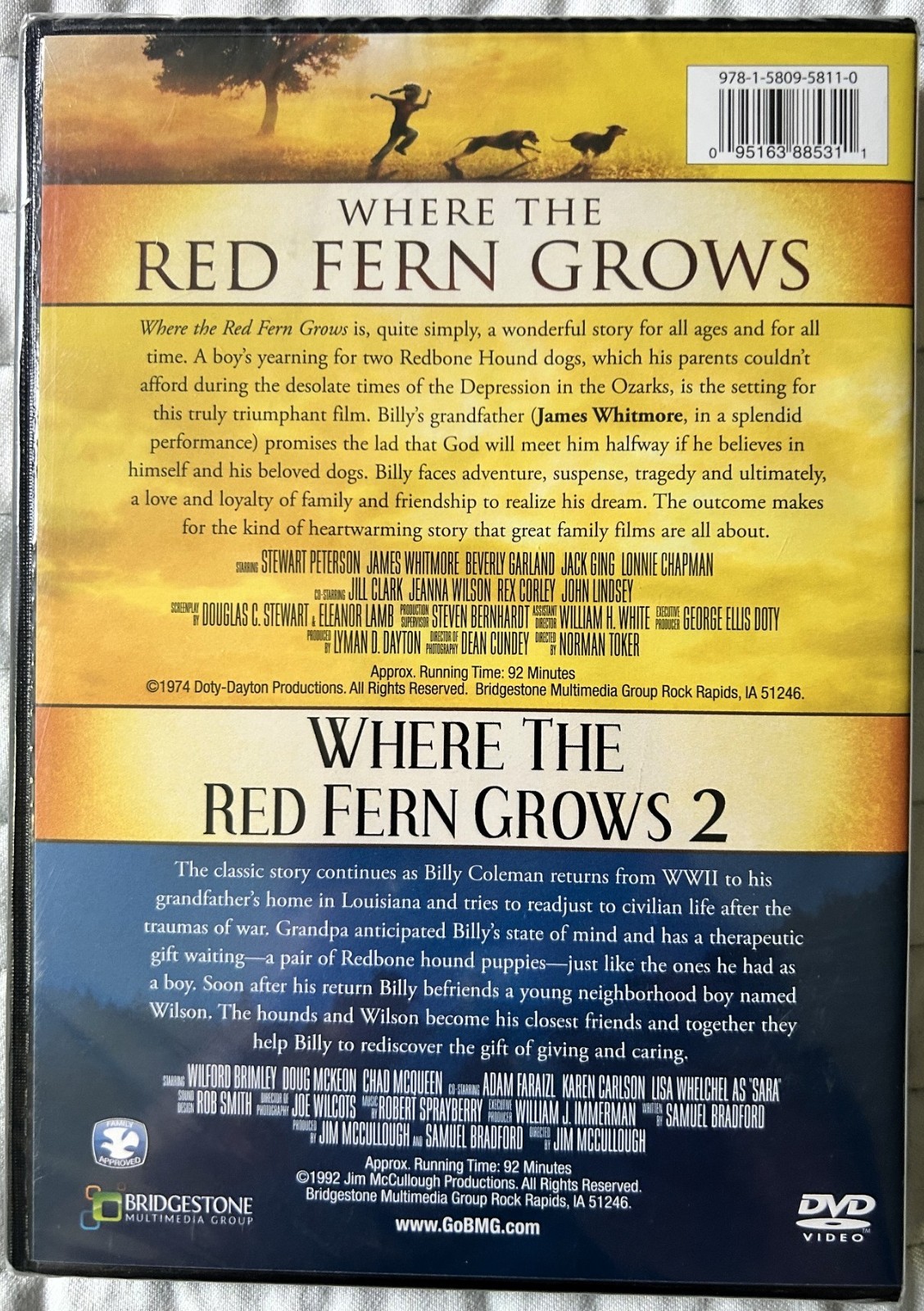 Where the Red Fern Grows Double Feature: 1 + 2 – DVD – Brand New Factory Sealed