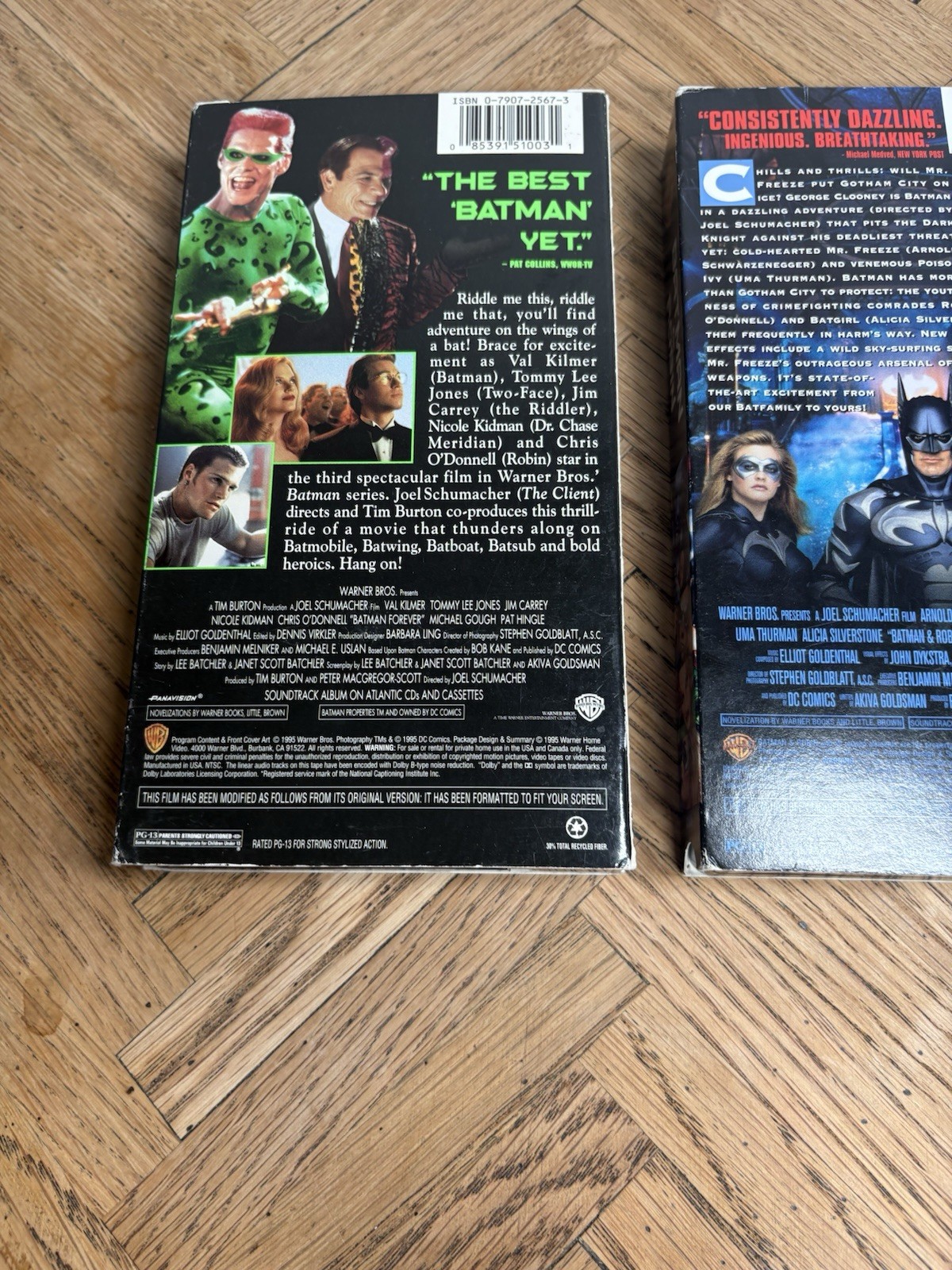 BATMAN VHS MOVIE LOT OF 3 Batman forever Batman & Robin Keaton nicholson gift