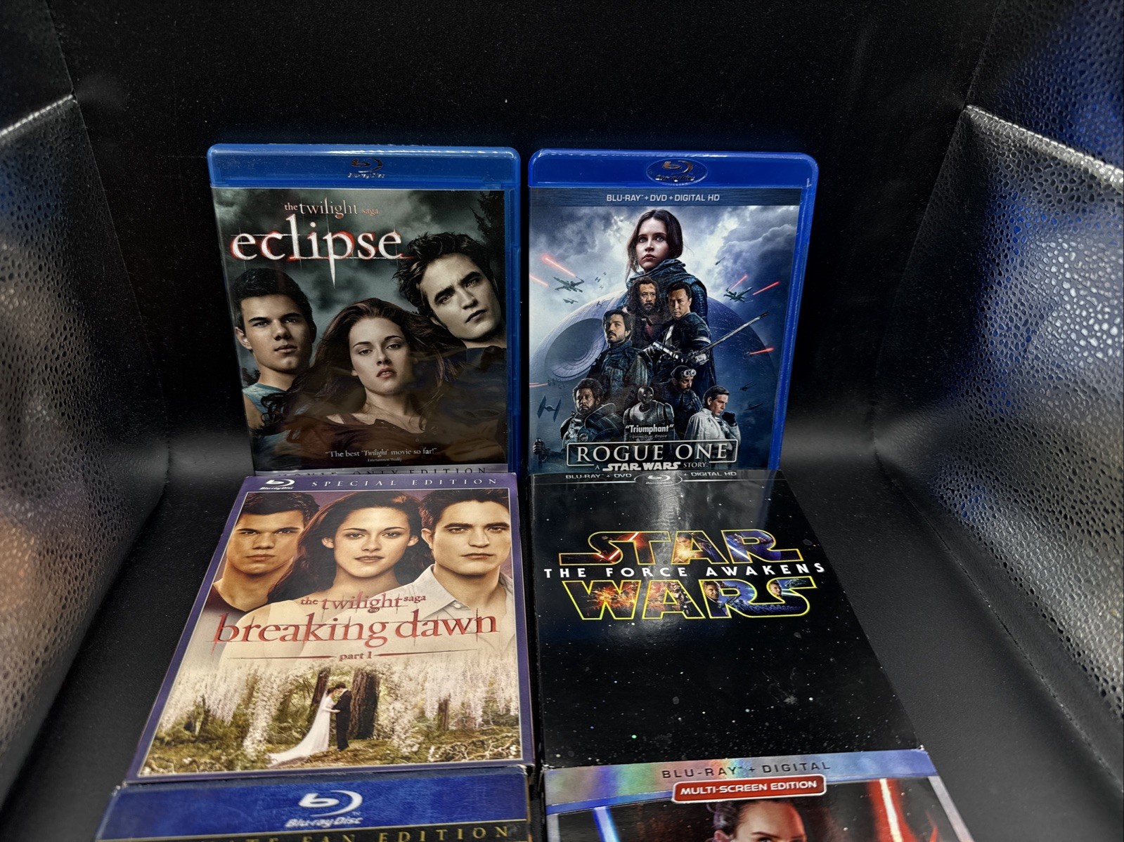 Star Wars Rogue One Force Awakens Last Jedi Twilight Saga 6 Movie Blu-ray Lot