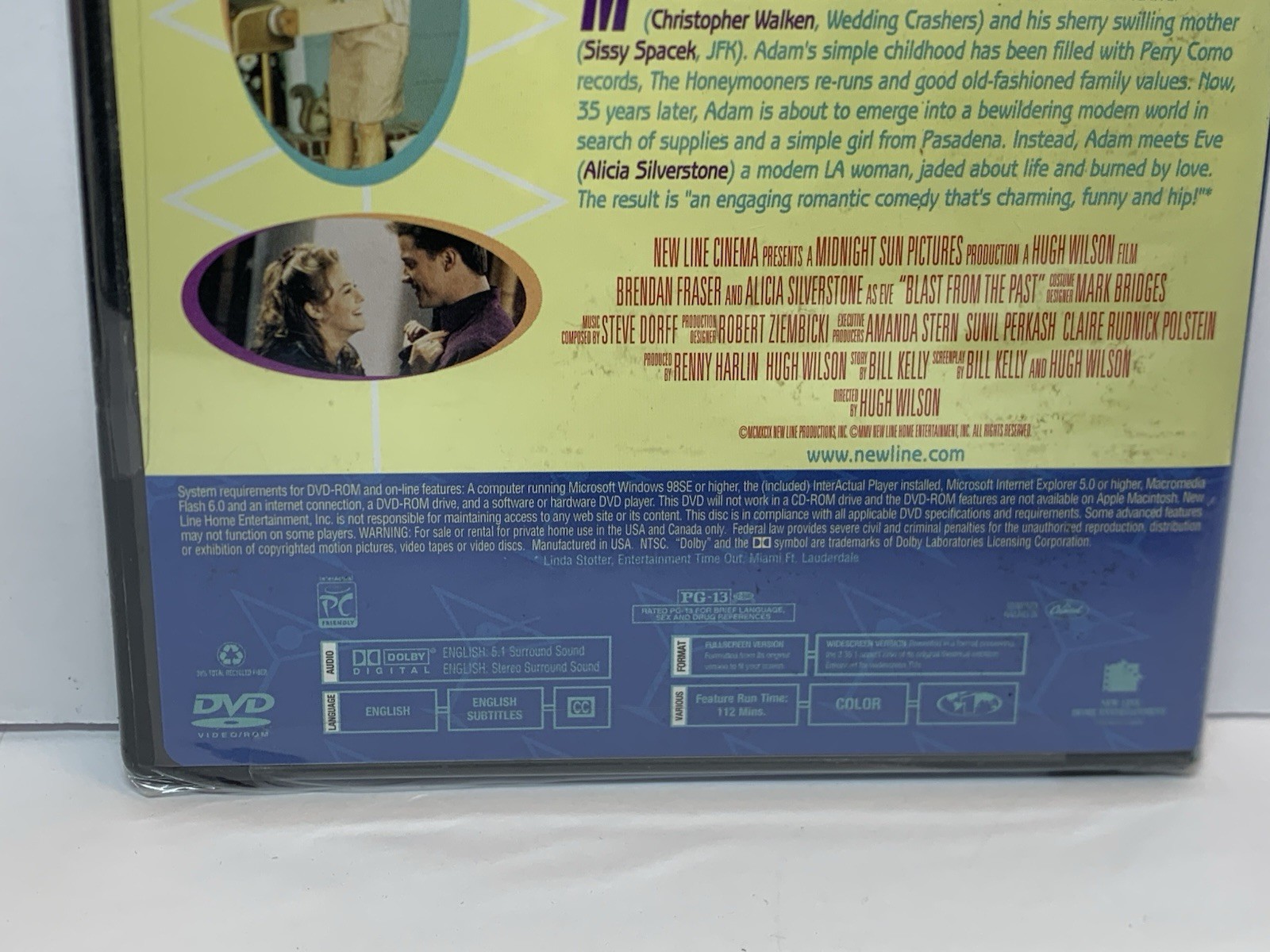 Blast From the Past DVD 1999 Brendan Fraser Alicia Silverstone Sissy Spacek NEW