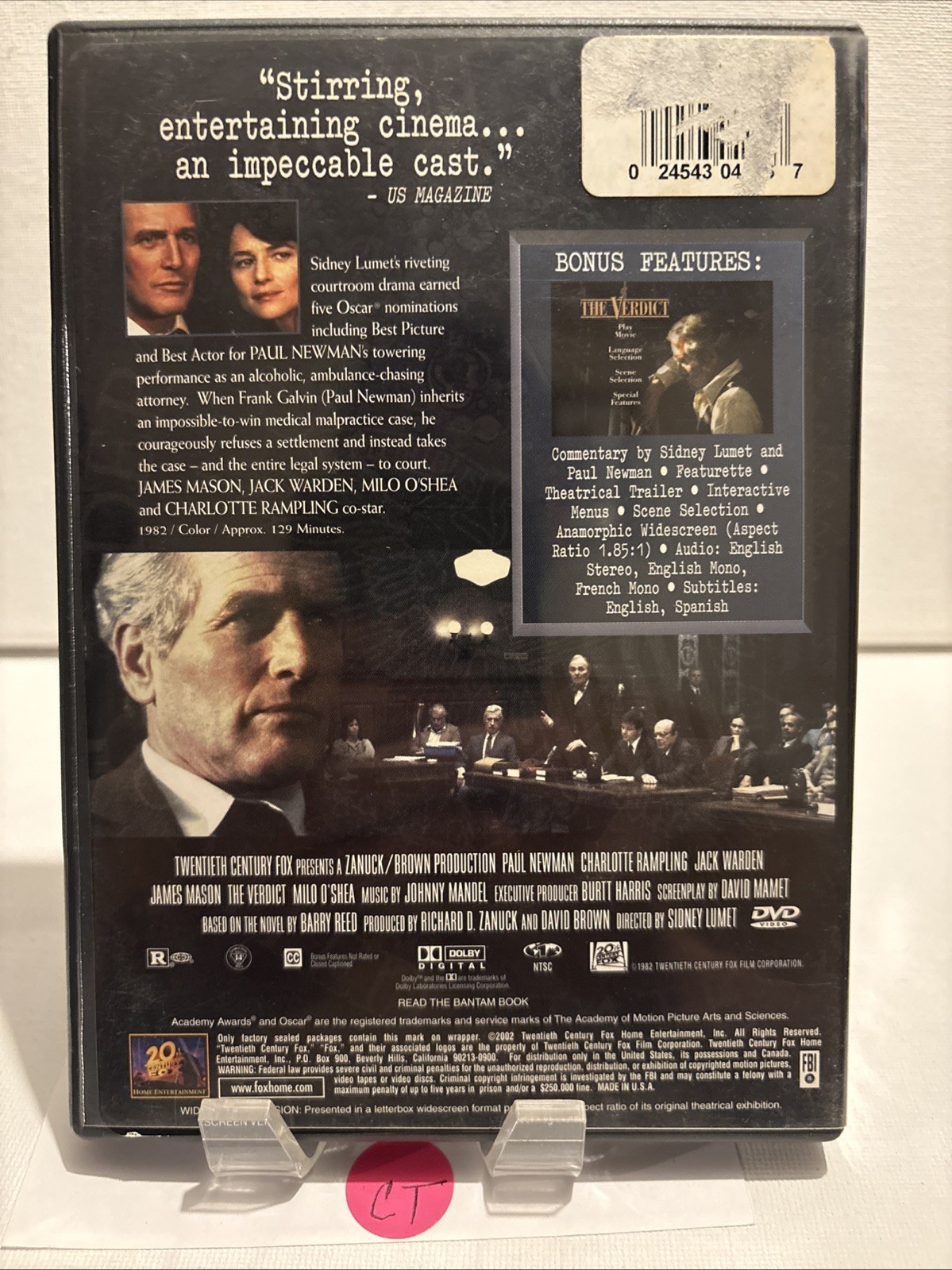 The Verdict DVD Paul Newman Courtroom Legal Drama Classic. CT
