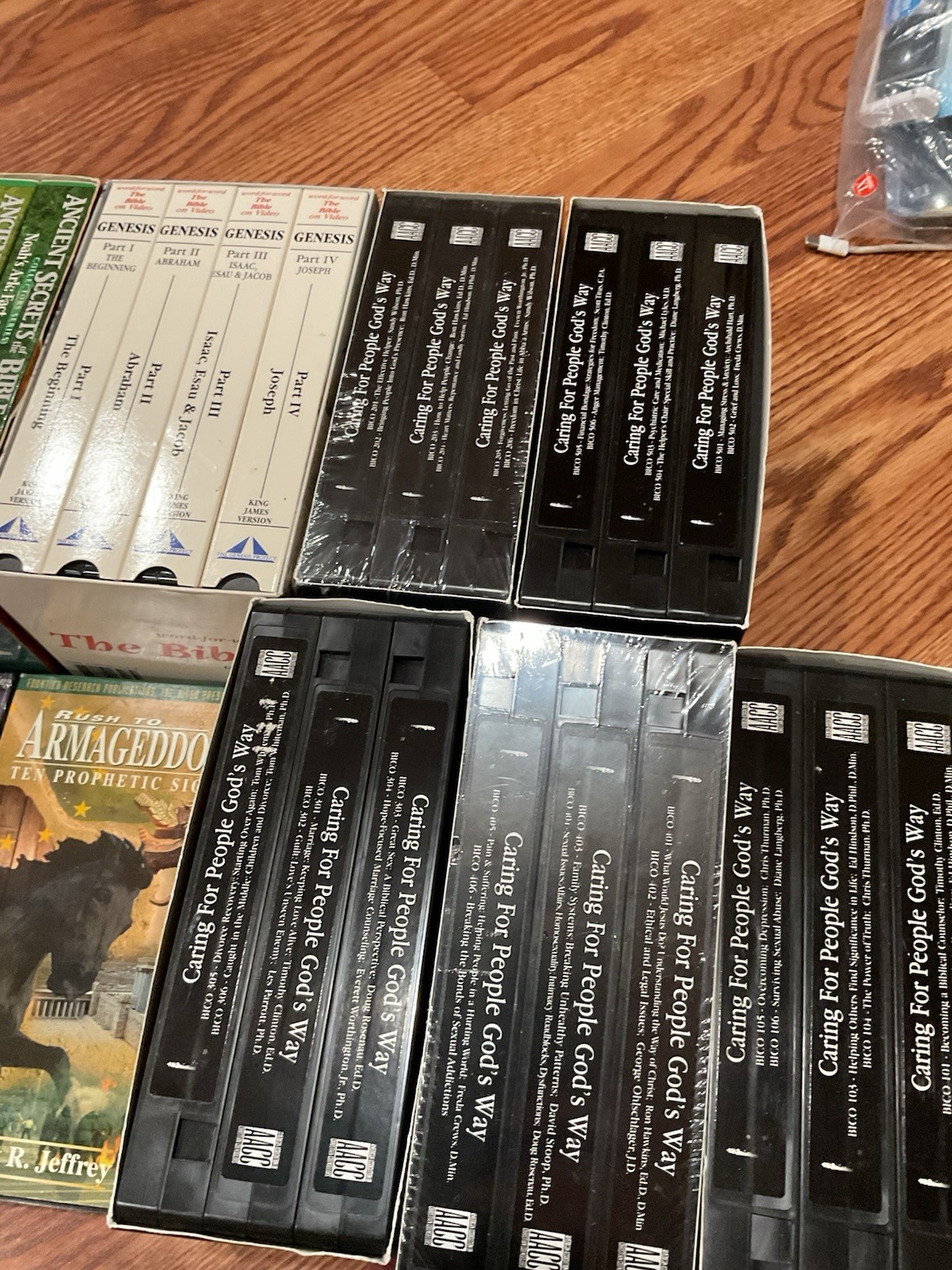 Lot of 37 Christian Faith VHS Tapes – Religious Bible acts Ark Hebrew Prophecy
