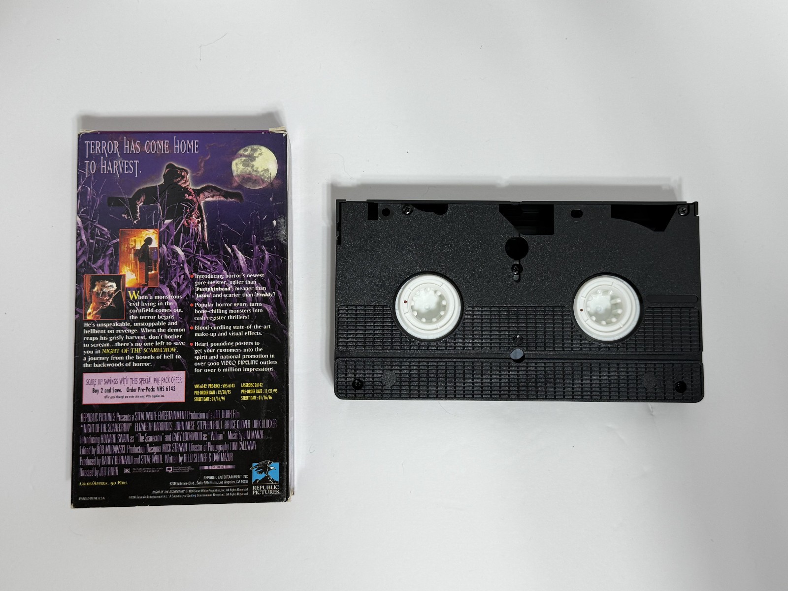Night of the Scarecrow (VHS, 1995) *Promo Screener* Horror Republic Pictures