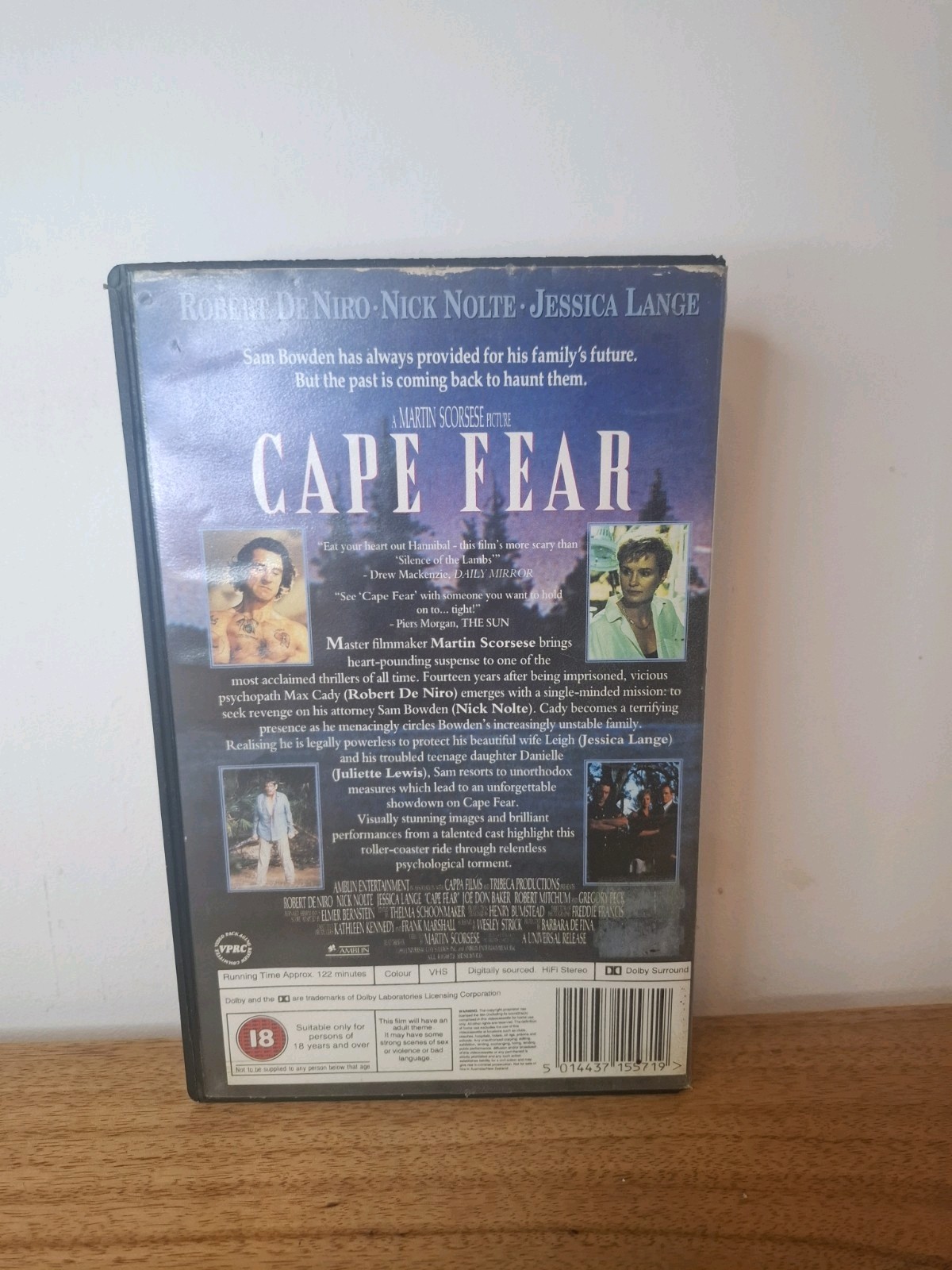 CAPE FEAR (1991) – VHS Video – Ex-Rental BIG BOX Version – CIC VIDEO – UK / PAL.