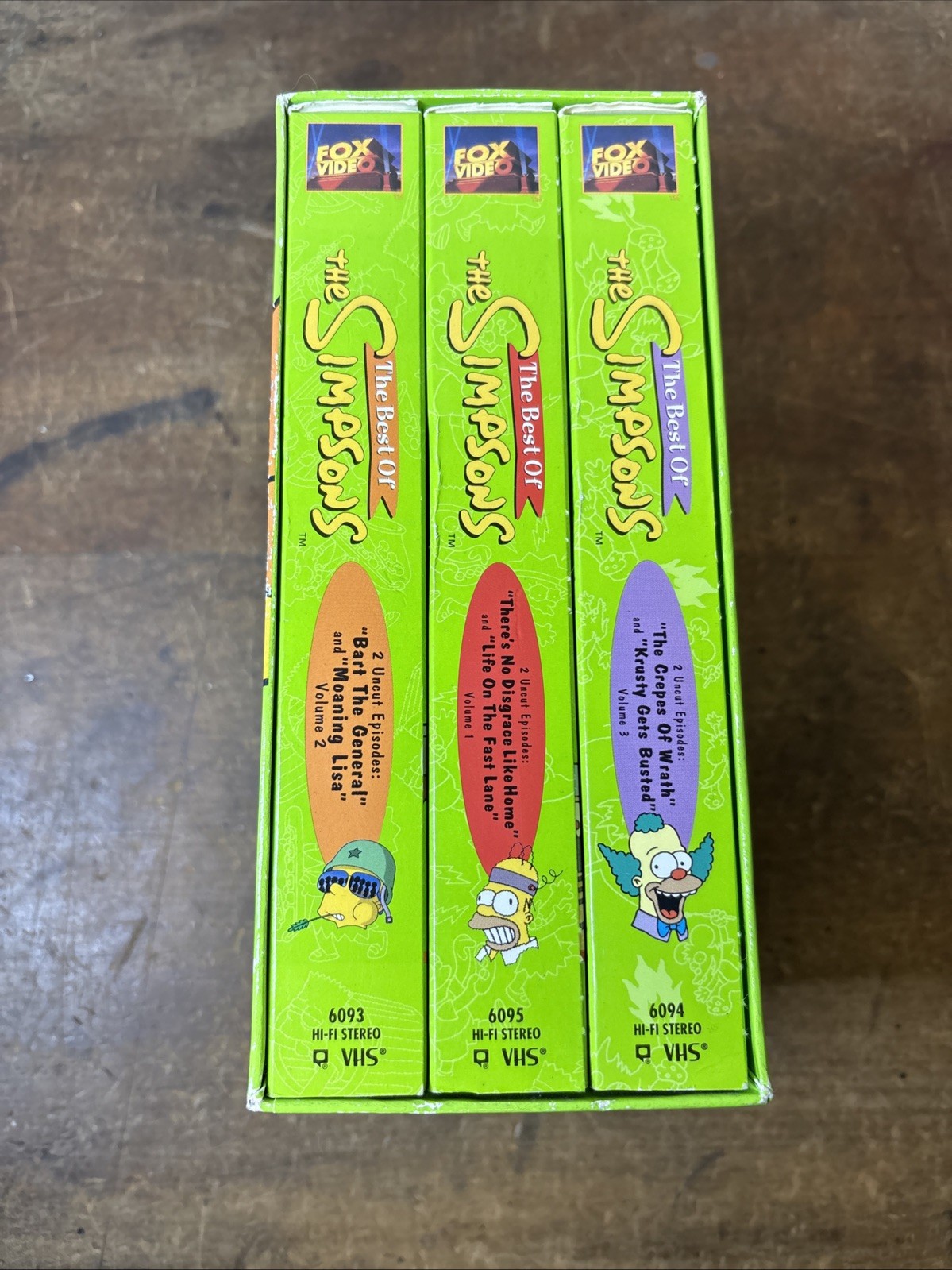 The Best Of The Simpsons 3 VHS Box Set 1997 Volumes 1-3 (6093-6095) Vintage