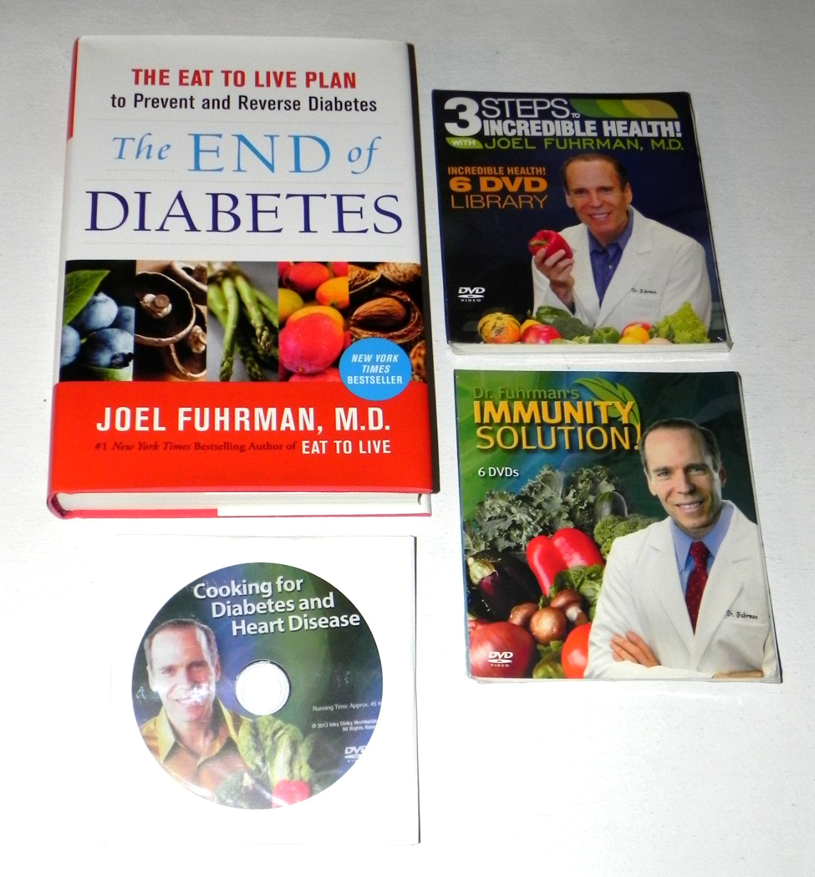 Dr. Joel Fuhrman EAT TO LIVE Book DVD bundle Diabetes Heart Disease NEW SEALED