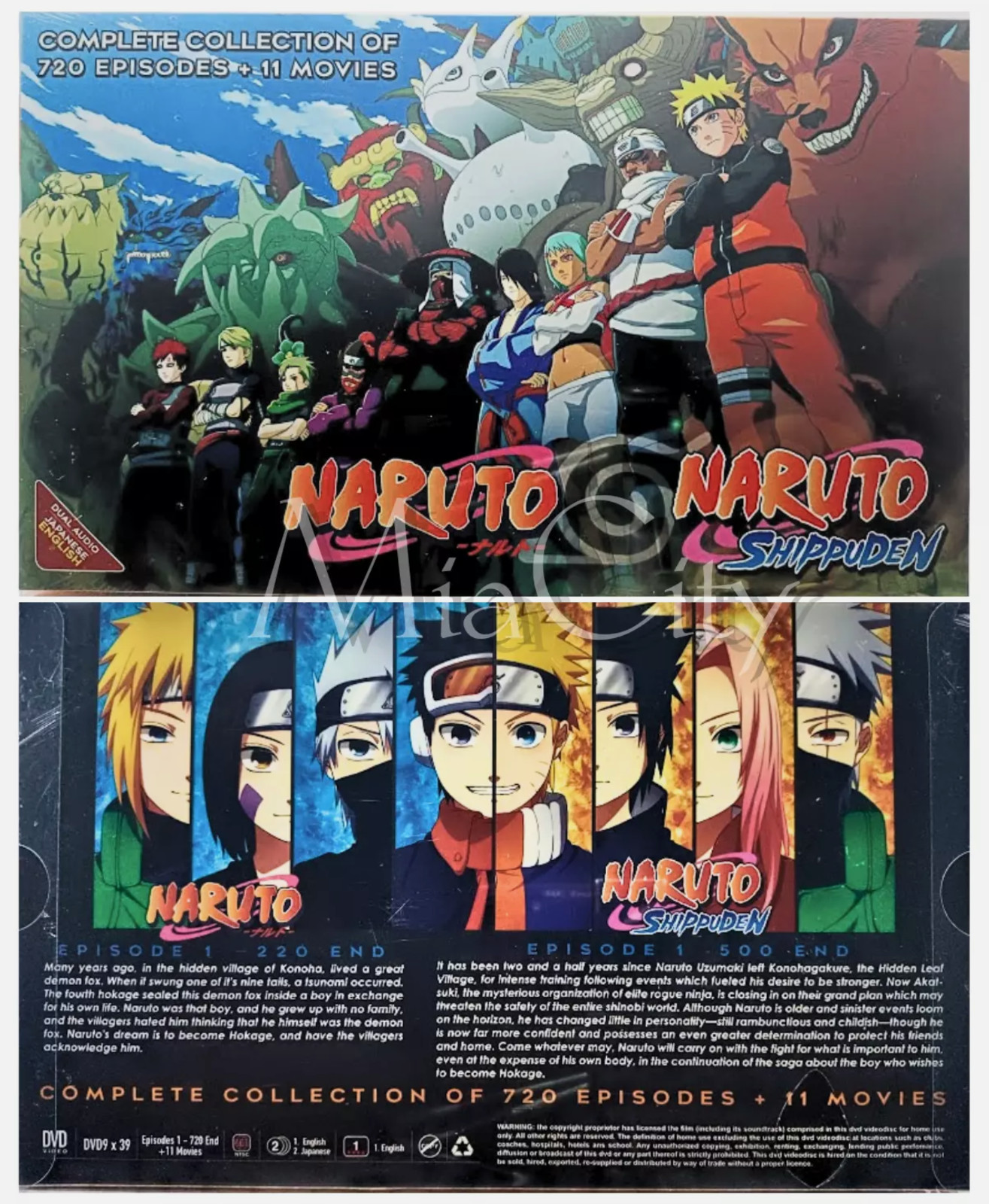 Naruto Complete Series DVD Set | Ep 1–720 + 11 Movies | English Dubbed | All Reg