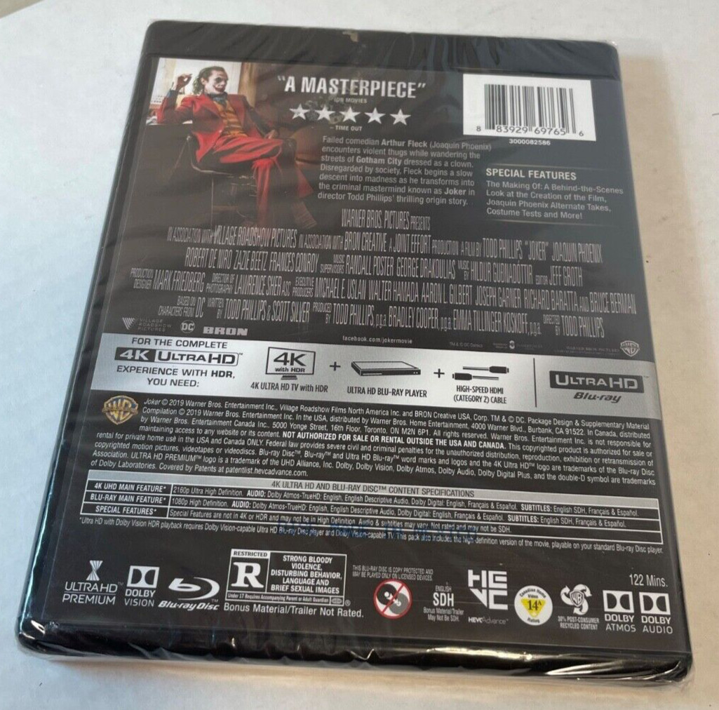 Joker (4K UHD Disc) – Brand NEW (Sealed) – Shipping with Tracking