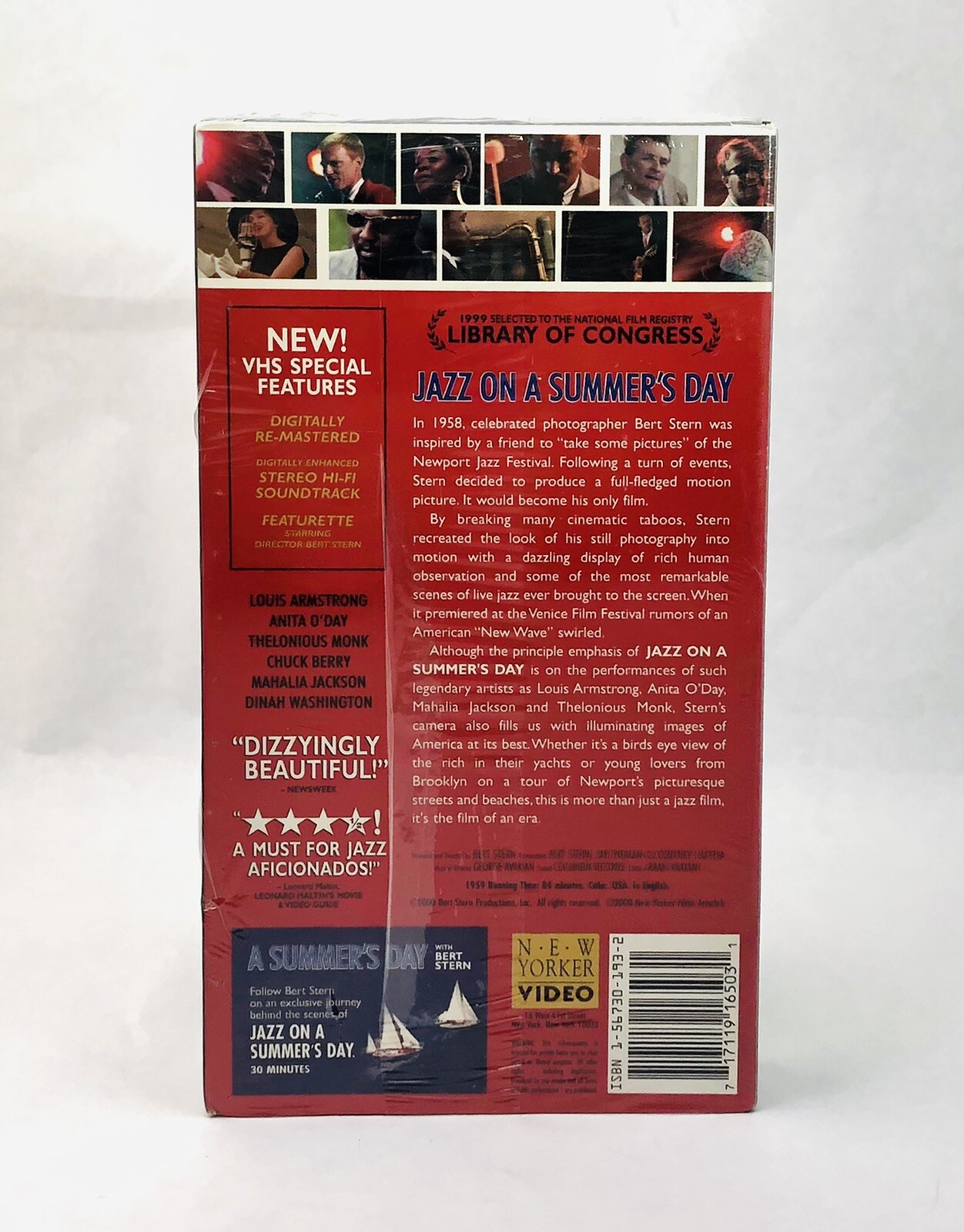 JAZZ ON A SUMMER’S DAY Bert Stern VHS VIDEO Armstrong Monk O’Day Berry NEW