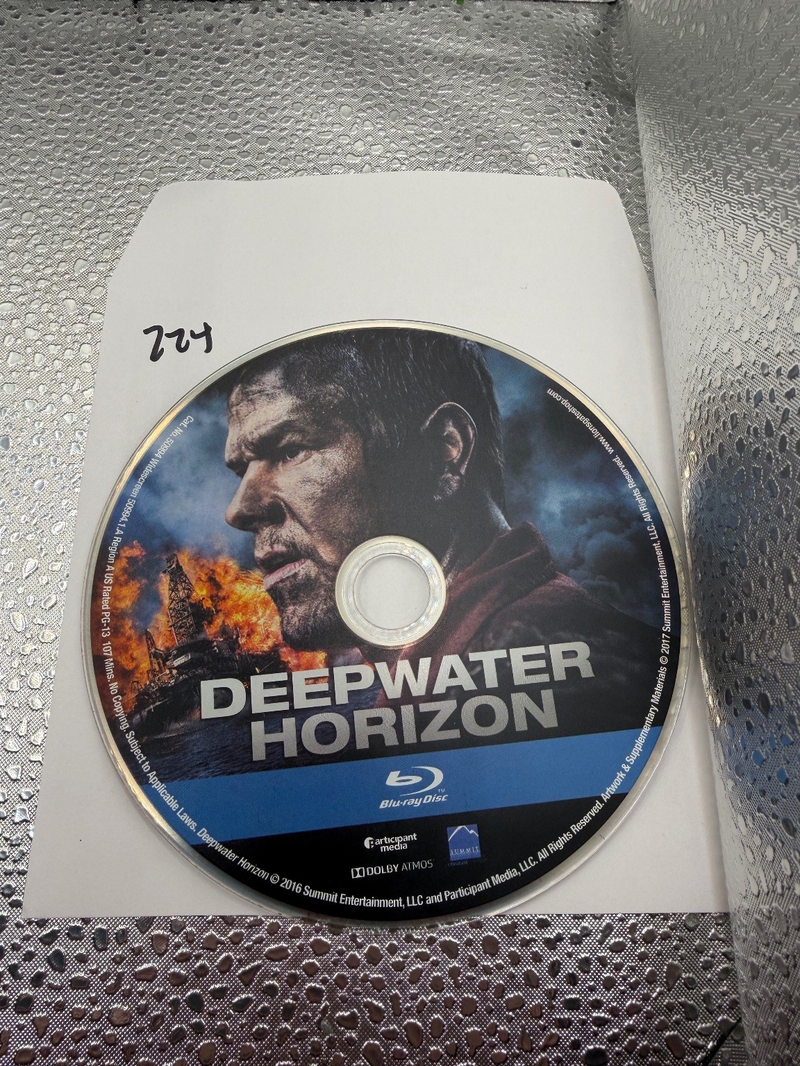 Deepwater Horizon Blu-ray 2016 Mark Wahlberg Peter Berg Dolby Atmos Action Drama