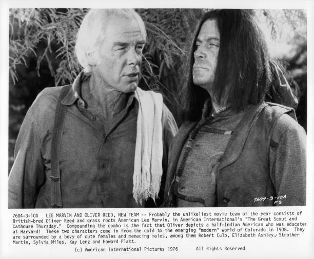 Lee Marvin And Oliver Reed In Film The Great Scout And Cathouse T 1976 Old Photo