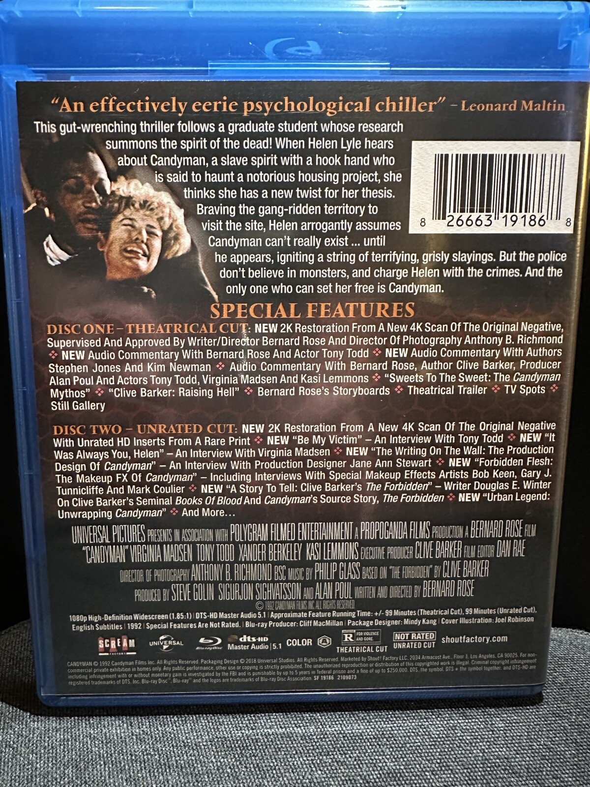 Candyman [Blu-Ray] Collector’s Edition Scream Factory LIKE NEW